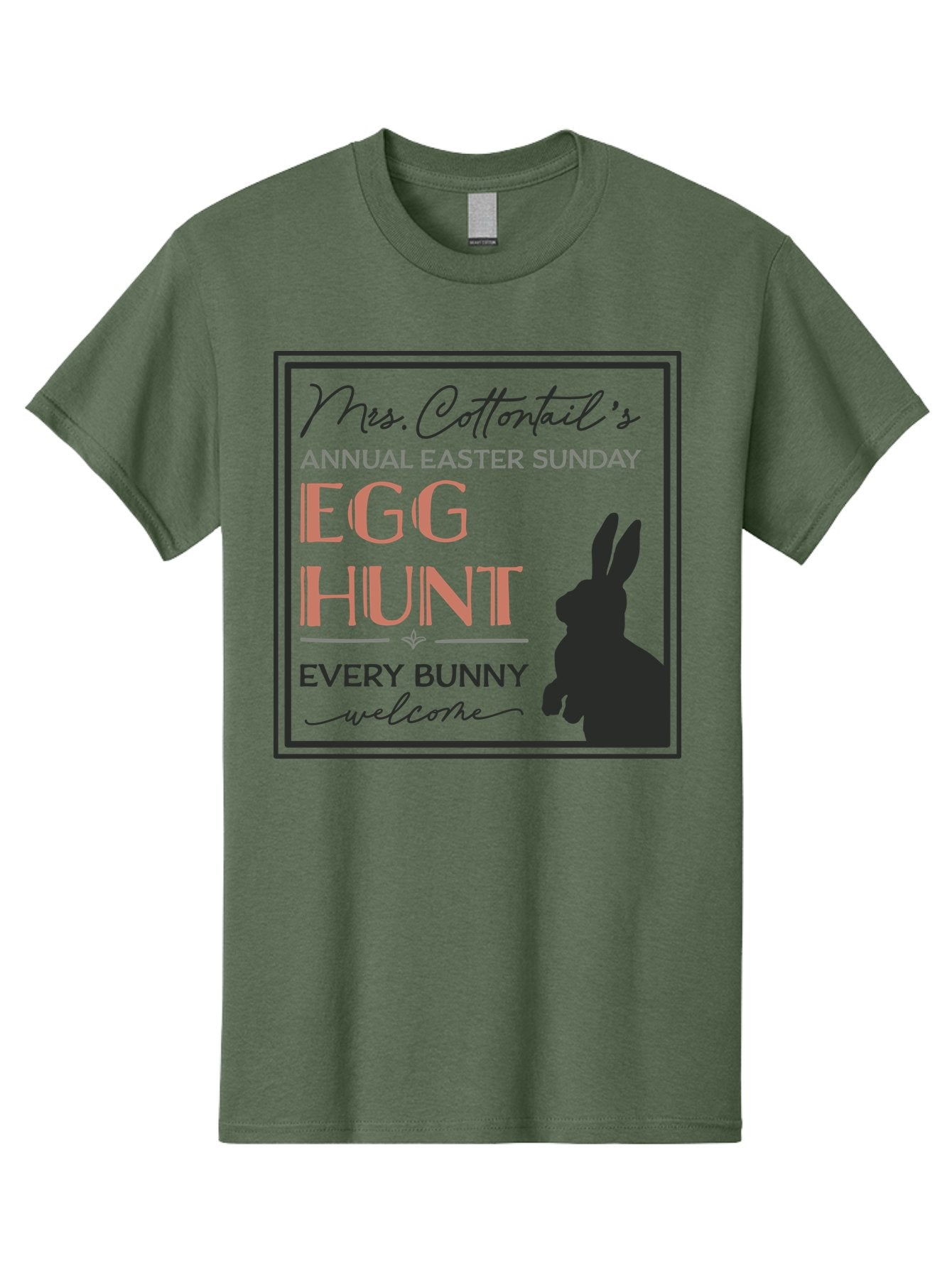 Mrs Cottontails Easter Egg Hunt Men'S Graphic Tee, 100% Cotton, Comfortable Casual Summer Wear, Machine Washable, Easter Egg Hunt, Easter Sunday, Mrs. Cottontail, Bunny Silhouette, Easter Event Invitation, Easter Celebration, Aae515 5