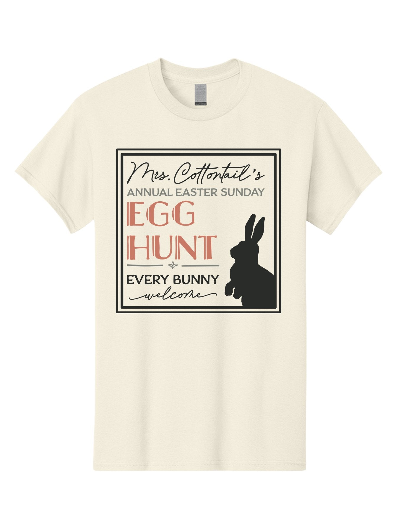 Mrs Cottontails Easter Egg Hunt Men'S Graphic Tee, 100% Cotton, Comfortable Casual Summer Wear, Machine Washable, Easter Egg Hunt, Easter Sunday, Mrs. Cottontail, Bunny Silhouette, Easter Event Invitation, Easter Celebration, Aae515 9