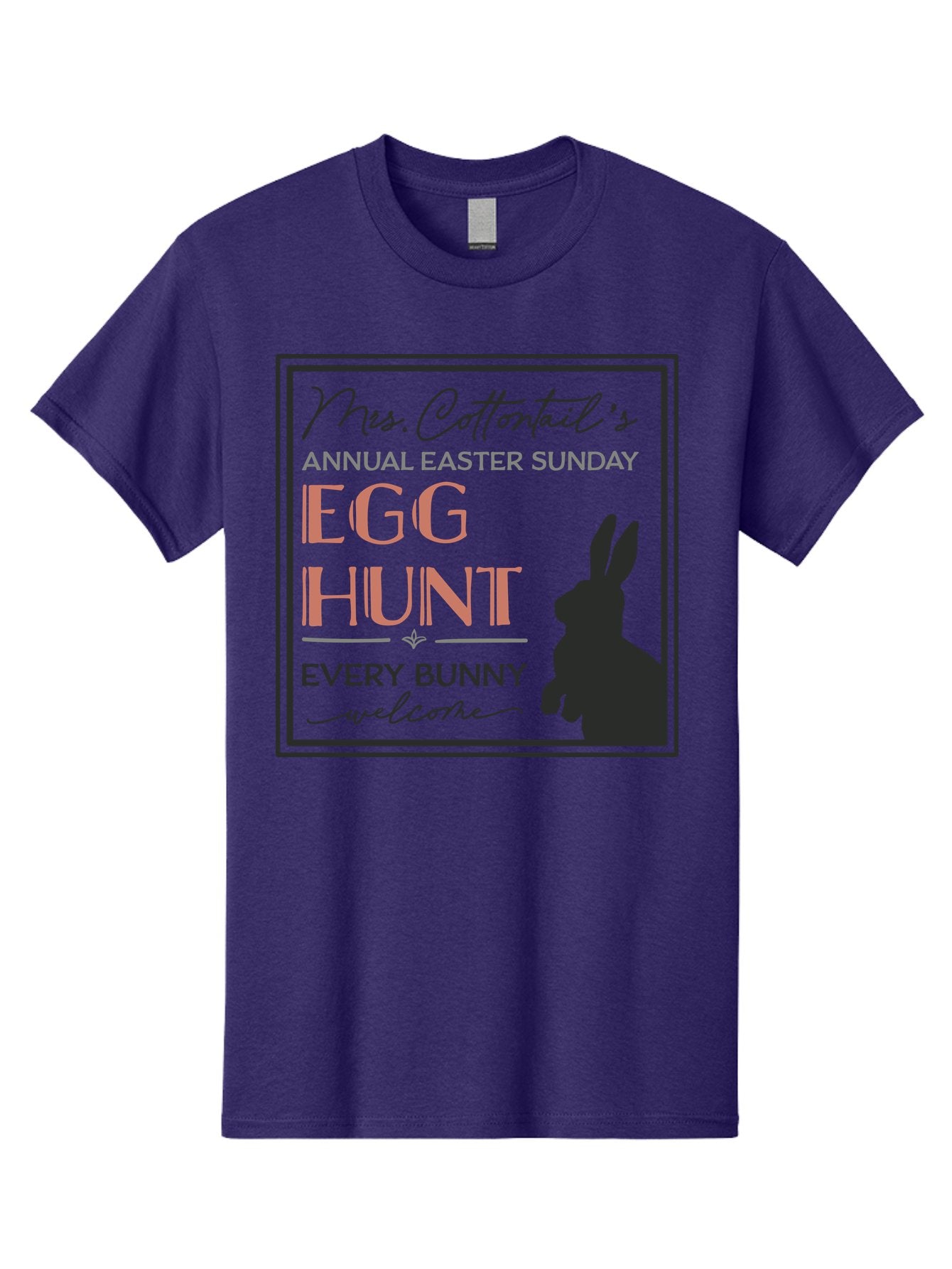Mrs Cottontails Easter Egg Hunt Men'S Graphic Tee, 100% Cotton, Comfortable Casual Summer Wear, Machine Washable, Easter Egg Hunt, Easter Sunday, Mrs. Cottontail, Bunny Silhouette, Easter Event Invitation, Easter Celebration, Aae515 7