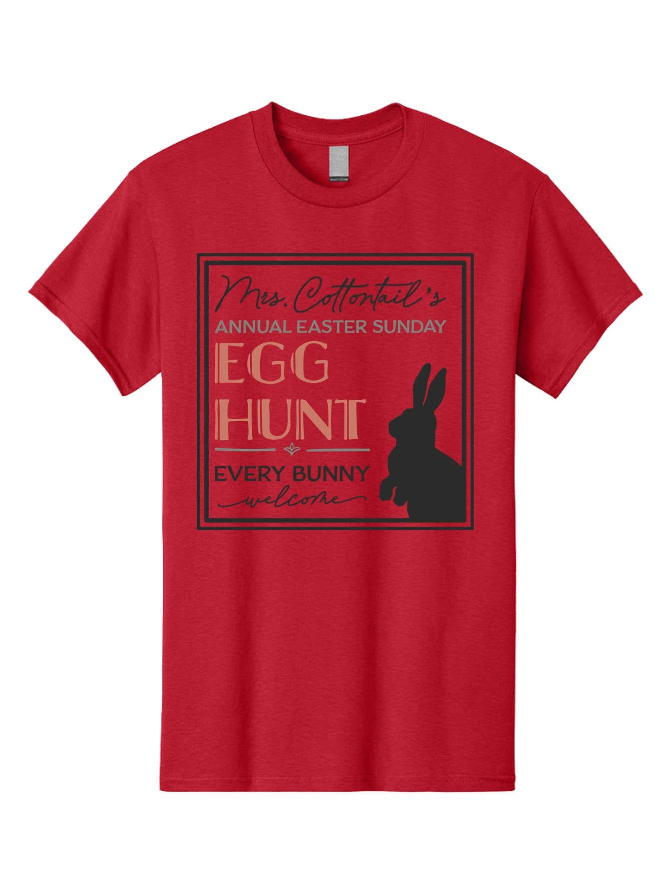 Mrs Cottontails Easter Egg Hunt Men'S Graphic Tee, 100% Cotton, Comfortable Casual Summer Wear, Machine Washable, Easter Egg Hunt, Easter Sunday, Mrs. Cottontail, Bunny Silhouette, Easter Event Invitation, Easter Celebration, Aae515 13