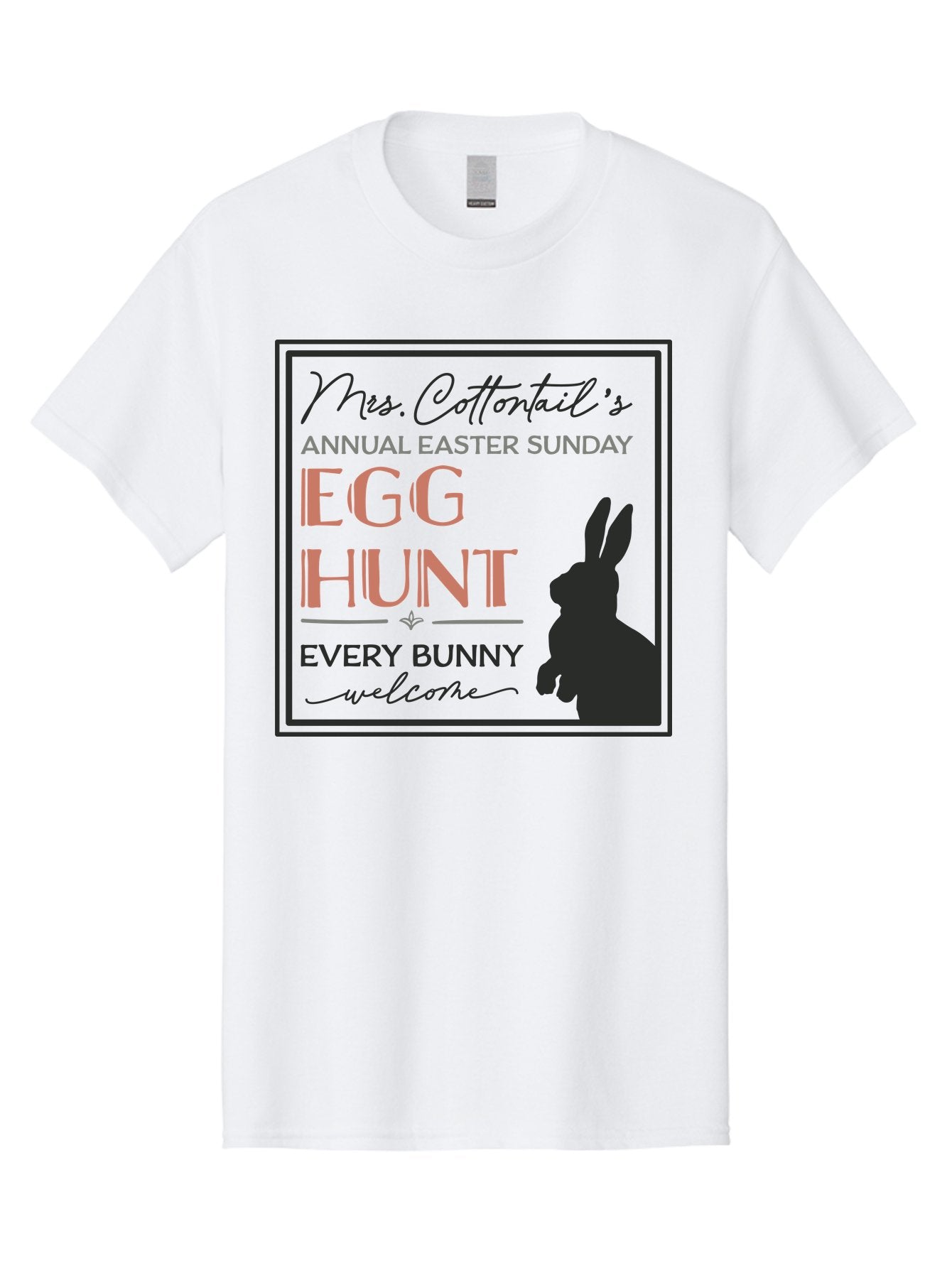 Mrs Cottontails Easter Egg Hunt Men'S Graphic Tee, 100% Cotton, Comfortable Casual Summer Wear, Machine Washable, Easter Egg Hunt, Easter Sunday, Mrs. Cottontail, Bunny Silhouette, Easter Event Invitation, Easter Celebration, Aae515 10