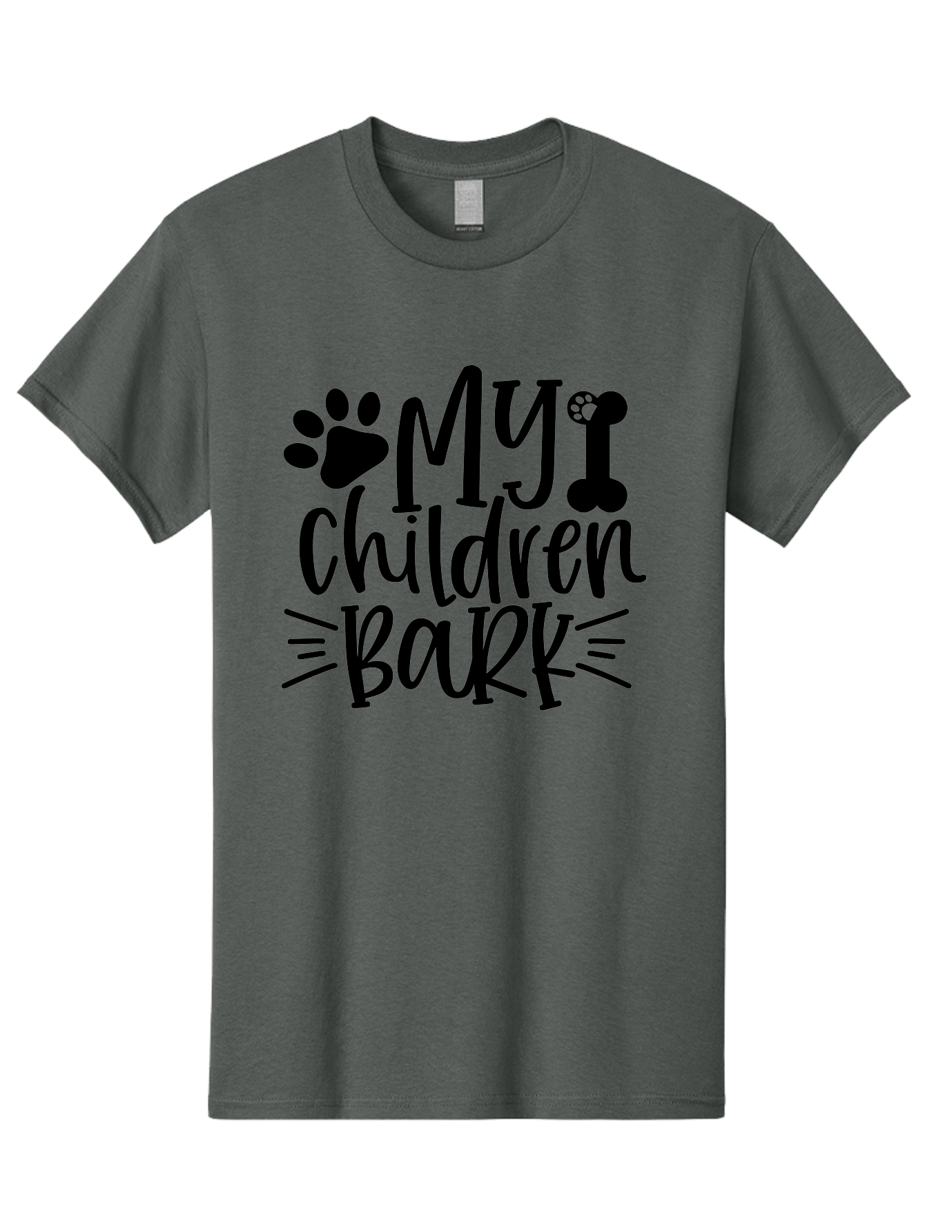 My Children Bark Men'S Graphic Tee, 100% Cotton, Comfortable Casual Summer Wear, Machine Washable, Funny Dog Quote, Dog Owner Gift, Dog Lover Quote, Pet Parenting, Humorous Dog Saying, Dog Mom Quote, Funny Pet Phrase, Dog Dad Gift Aae517 3