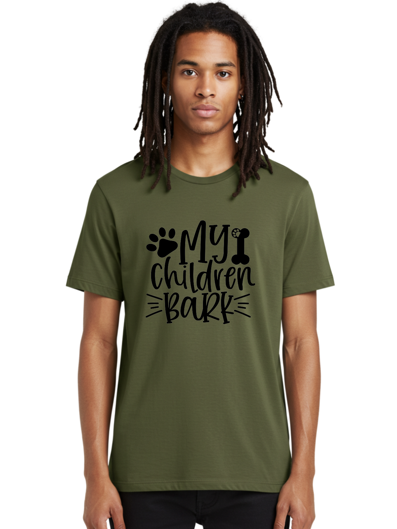 My Children Bark Men'S Graphic Tee, 100% Cotton, Comfortable Casual Summer Wear, Machine Washable, Funny Dog Quote, Dog Owner Gift, Dog Lover Quote, Pet Parenting, Humorous Dog Saying, Dog Mom Quote, Funny Pet Phrase, Dog Dad Gift Aae517 14