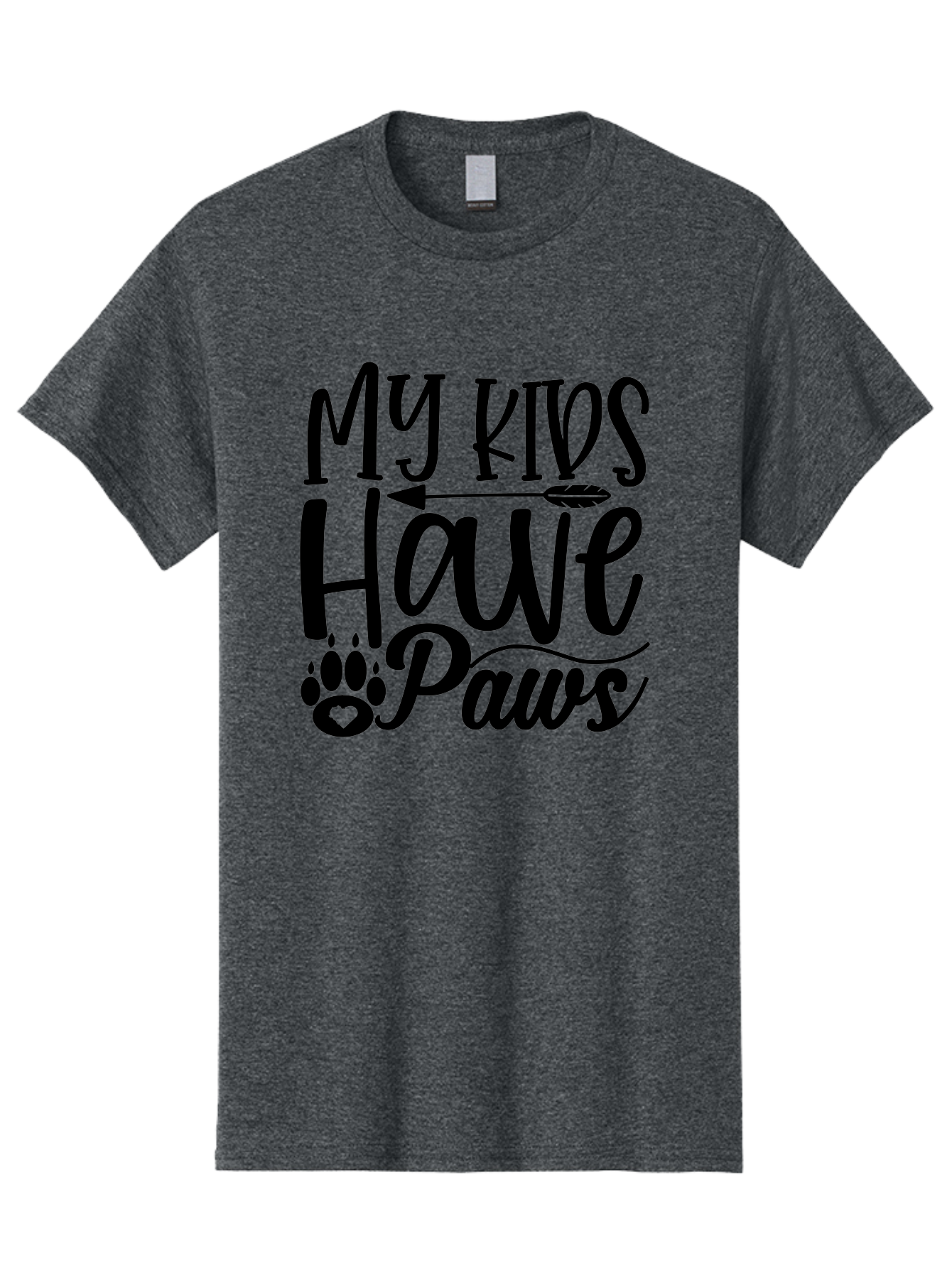 My Kids Have Paws Men'S Graphic Tee, 100% Cotton, Comfortable Casual Summer Wear, Machine Washable, Funny Dog Quote, Pet Owners, Animal Lovers, Kids With Pets, Cute Dog Sayings, Paw Print Design, Dog Mom Gifts Aae521 17