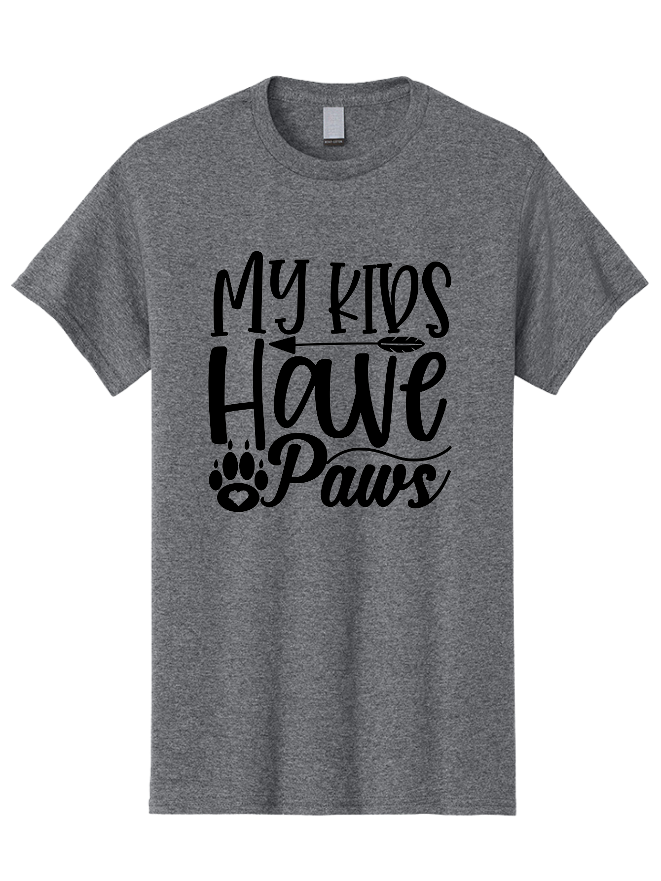 My Kids Have Paws Men'S Graphic Tee, 100% Cotton, Comfortable Casual Summer Wear, Machine Washable, Funny Dog Quote, Pet Owners, Animal Lovers, Kids With Pets, Cute Dog Sayings, Paw Print Design, Dog Mom Gifts Aae521 27