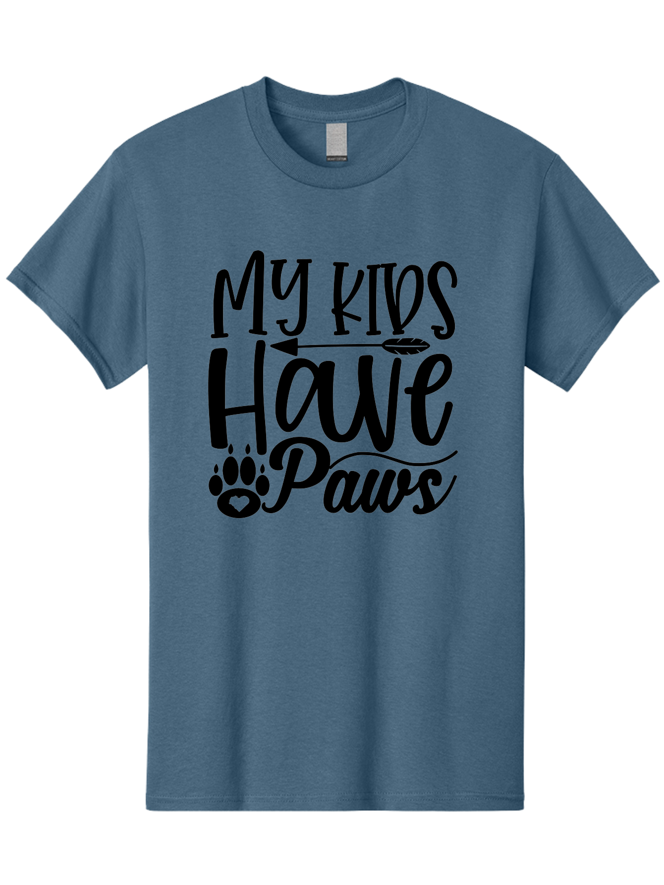 My Kids Have Paws Men'S Graphic Tee, 100% Cotton, Comfortable Casual Summer Wear, Machine Washable, Funny Dog Quote, Pet Owners, Animal Lovers, Kids With Pets, Cute Dog Sayings, Paw Print Design, Dog Mom Gifts Aae521 29