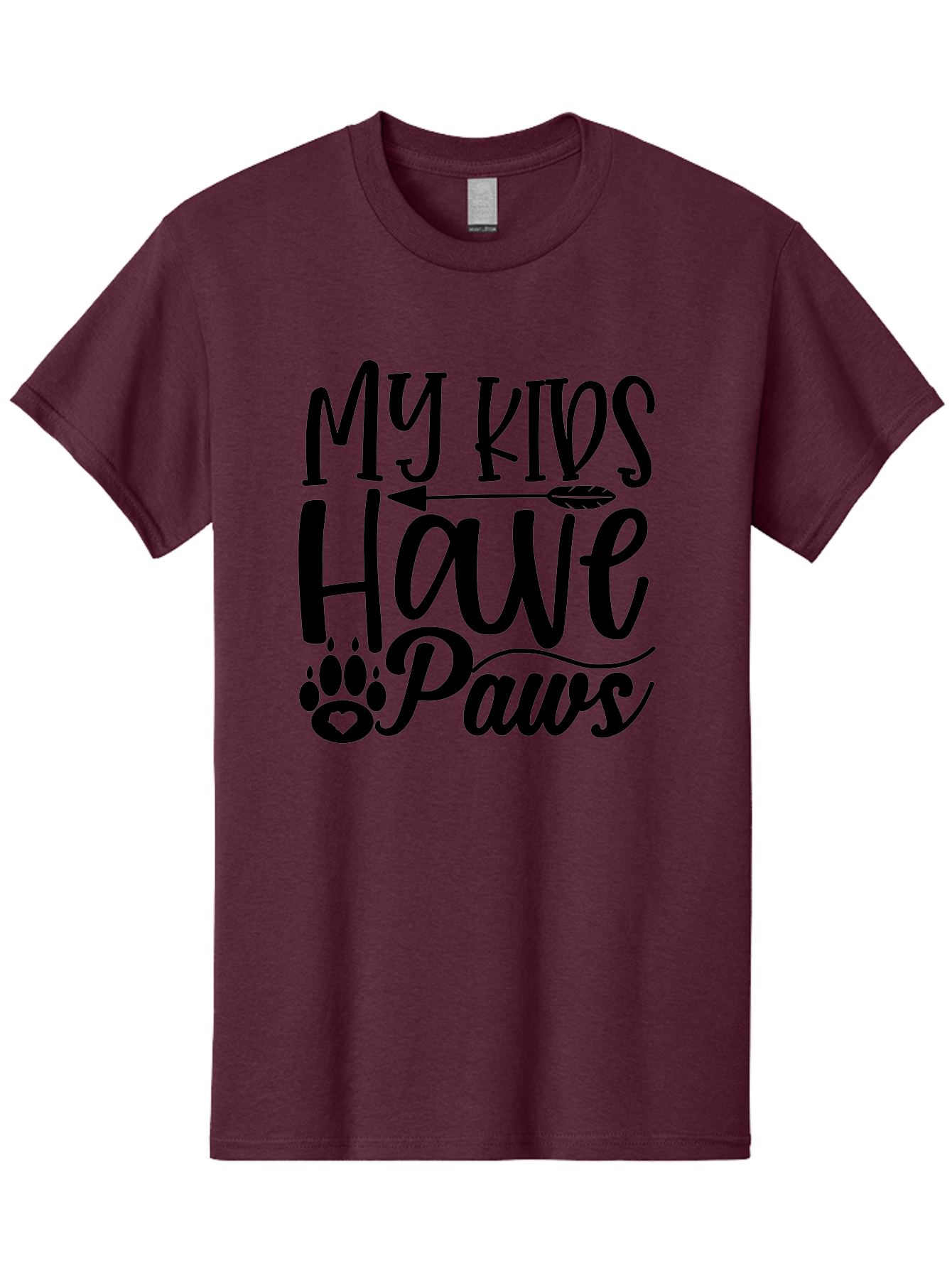 My Kids Have Paws Men'S Graphic Tee, 100% Cotton, Comfortable Casual Summer Wear, Machine Washable, Funny Dog Quote, Pet Owners, Animal Lovers, Kids With Pets, Cute Dog Sayings, Paw Print Design, Dog Mom Gifts Aae521 5