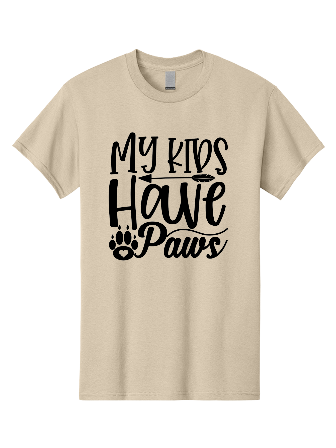 My Kids Have Paws Men'S Graphic Tee, 100% Cotton, Comfortable Casual Summer Wear, Machine Washable, Funny Dog Quote, Pet Owners, Animal Lovers, Kids With Pets, Cute Dog Sayings, Paw Print Design, Dog Mom Gifts Aae521