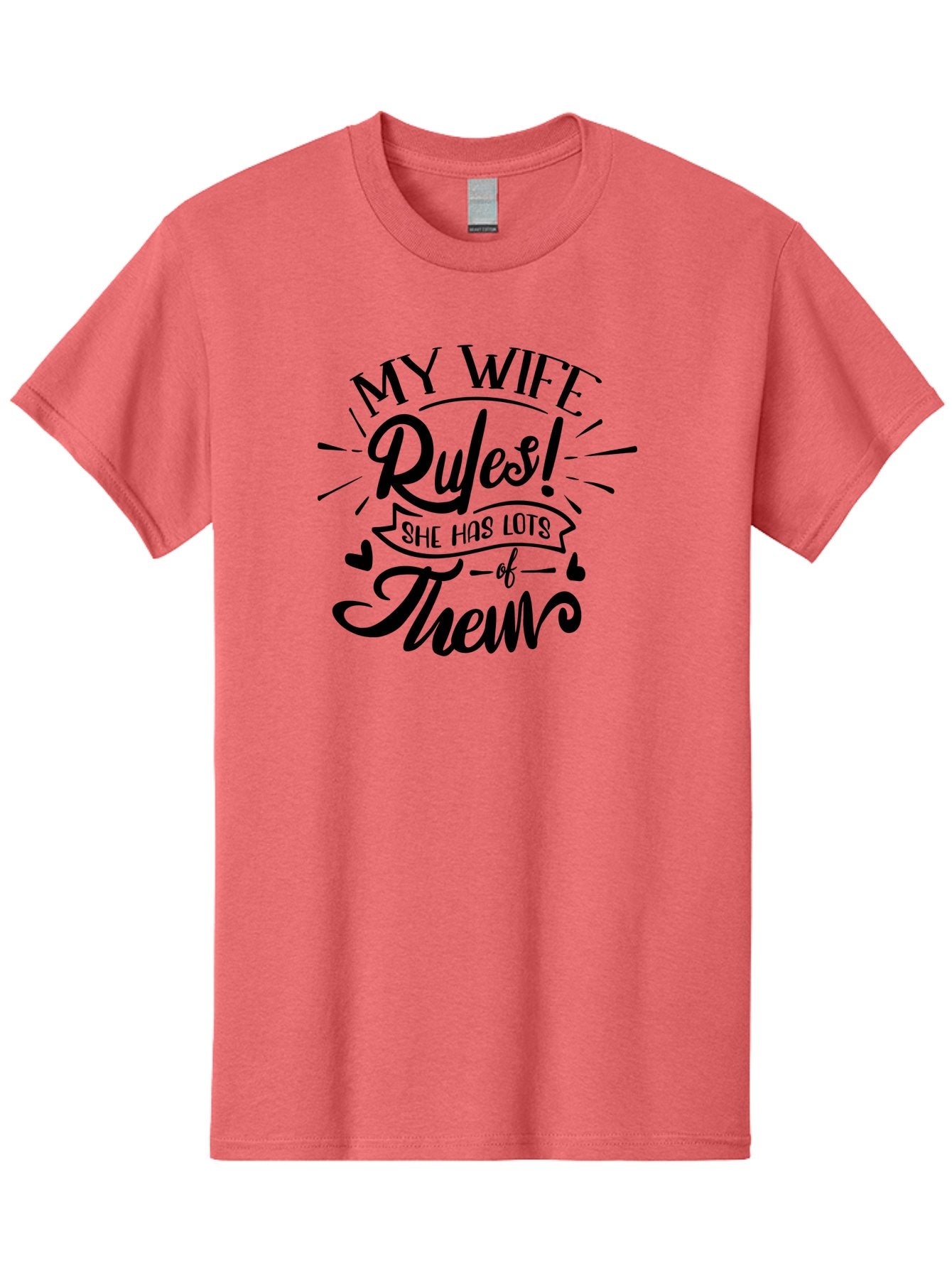 My Wife Rules-B Men'S Graphic Tee, 100% Cotton, Comfortable Casual Summer Wear, Machine Washable, Funny Quote, Humorous Saying, Marriage Humor, Wife Rules, Playful Typography, Relationship Goals, Witty Phrase, Cute Design Aae523 3