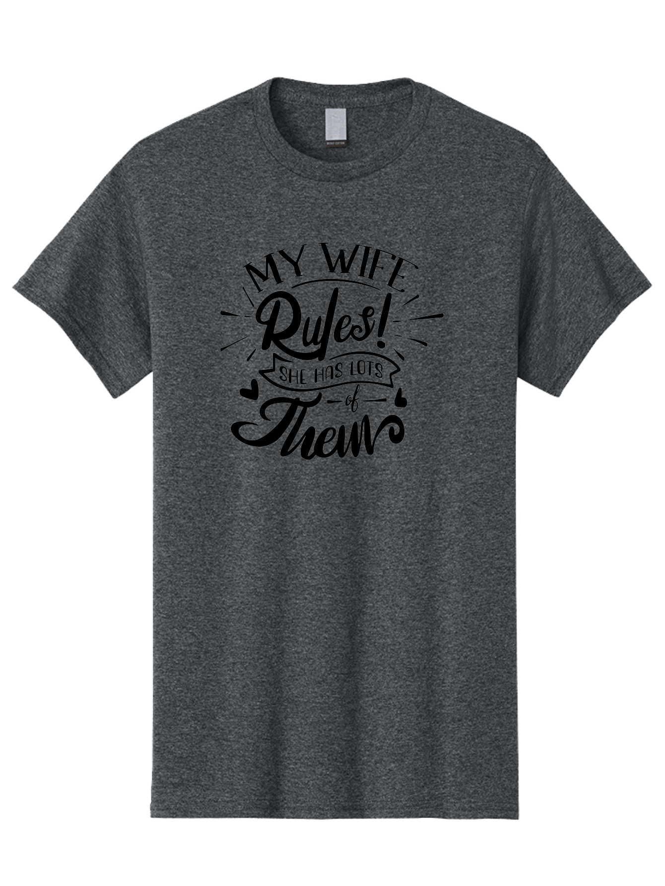 My Wife Rules-B Men'S Graphic Tee, 100% Cotton, Comfortable Casual Summer Wear, Machine Washable, Funny Quote, Humorous Saying, Marriage Humor, Wife Rules, Playful Typography, Relationship Goals, Witty Phrase, Cute Design Aae523 7