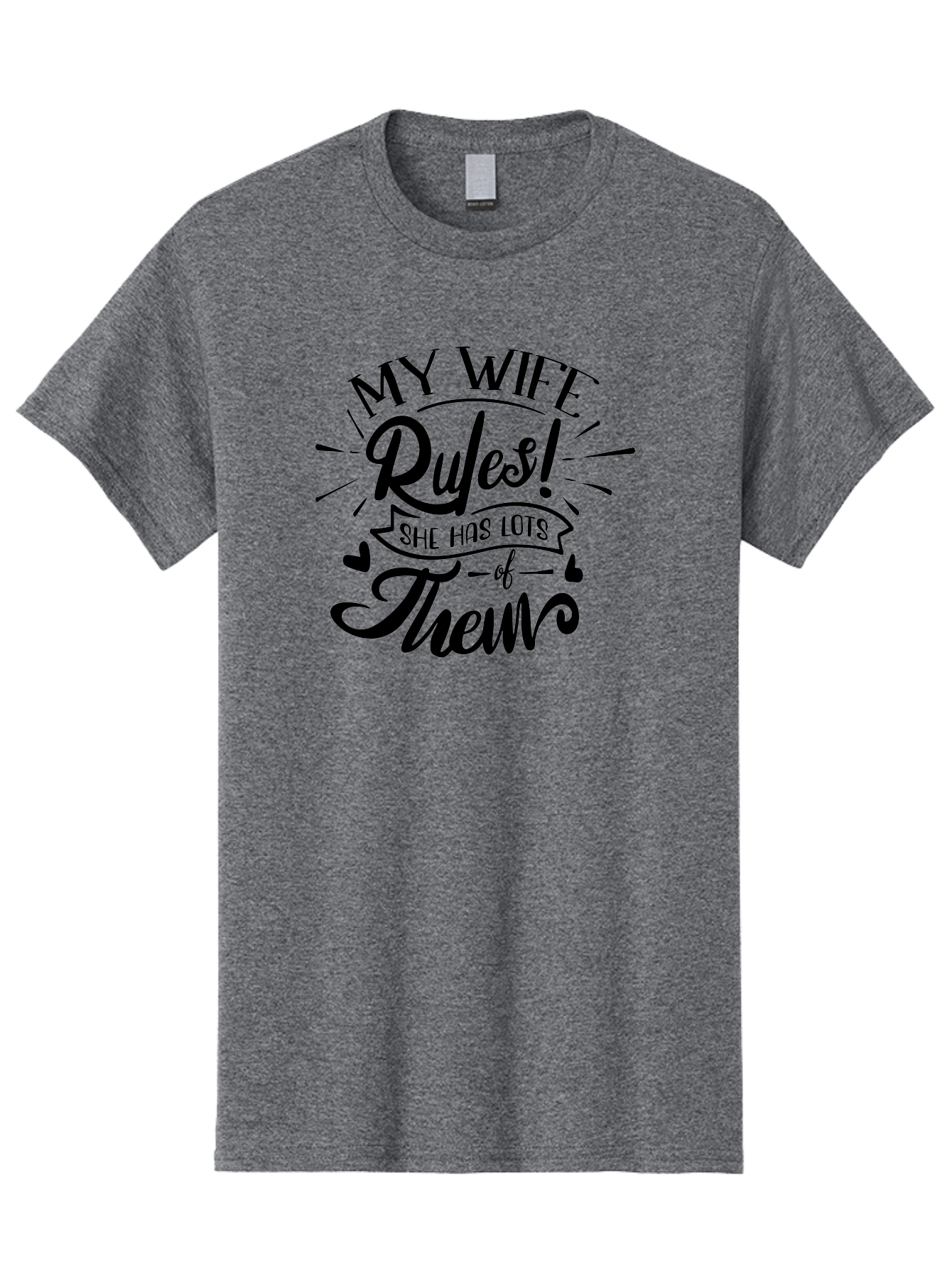 My Wife Rules-B Men'S Graphic Tee, 100% Cotton, Comfortable Casual Summer Wear, Machine Washable, Funny Quote, Humorous Saying, Marriage Humor, Wife Rules, Playful Typography, Relationship Goals, Witty Phrase, Cute Design Aae523 21