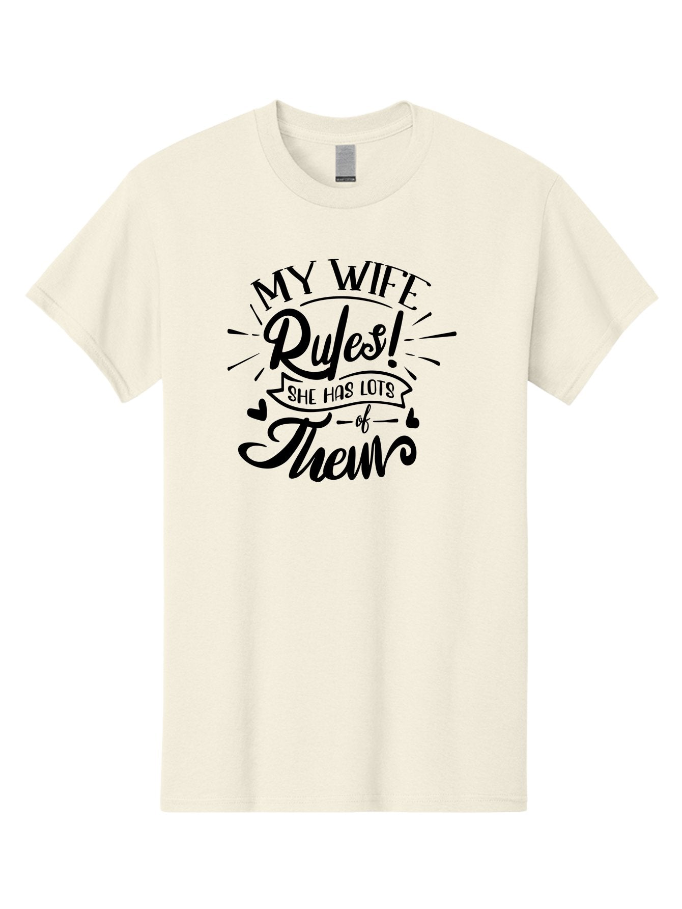 My Wife Rules-B Men'S Graphic Tee, 100% Cotton, Comfortable Casual Summer Wear, Machine Washable, Funny Quote, Humorous Saying, Marriage Humor, Wife Rules, Playful Typography, Relationship Goals, Witty Phrase, Cute Design Aae523 5