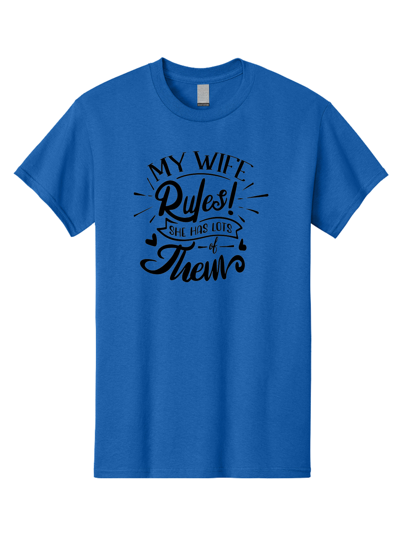 My Wife Rules-B Men'S Graphic Tee, 100% Cotton, Comfortable Casual Summer Wear, Machine Washable, Funny Quote, Humorous Saying, Marriage Humor, Wife Rules, Playful Typography, Relationship Goals, Witty Phrase, Cute Design Aae523 5