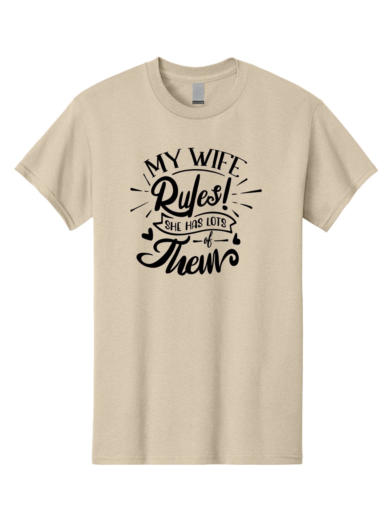 My Wife Rules-B Men'S Graphic Tee, 100% Cotton, Comfortable Casual Summer Wear, Machine Washable, Funny Quote, Humorous Saying, Marriage Humor, Wife Rules, Playful Typography, Relationship Goals, Witty Phrase, Cute Design Aae523 14