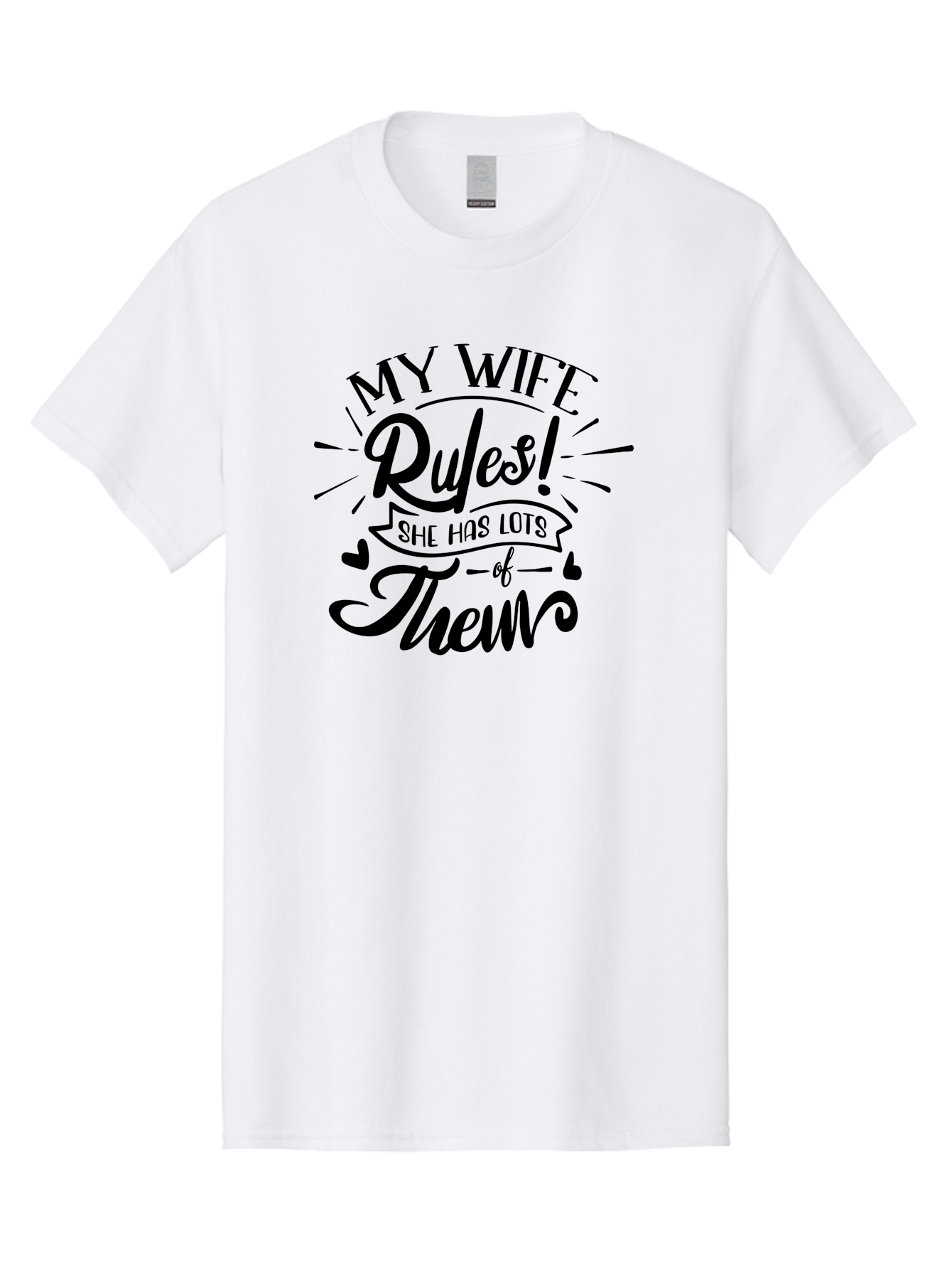 My Wife Rules-B Men'S Graphic Tee, 100% Cotton, Comfortable Casual Summer Wear, Machine Washable, Funny Quote, Humorous Saying, Marriage Humor, Wife Rules, Playful Typography, Relationship Goals, Witty Phrase, Cute Design Aae523 23