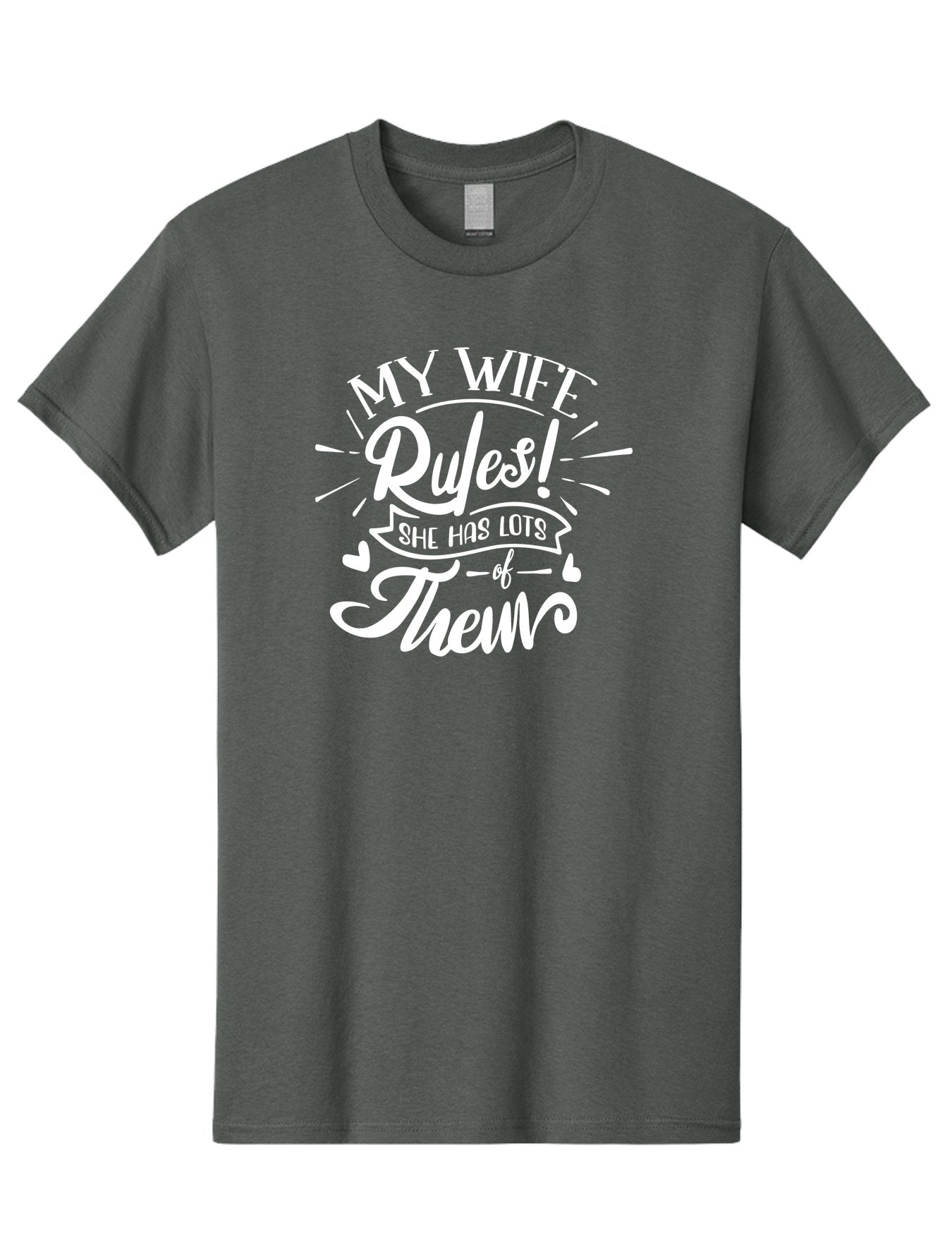 My Wife Rules-W Men'S Graphic Tee, 100% Cotton, Comfortable Casual Summer Wear, Machine Washable, Funny Quote, Wife Rules, Humorous Saying, Marriage Joke, Funny T-Shirt, Witty Phrase, Relationship Humor, Playful Design Aae524 10