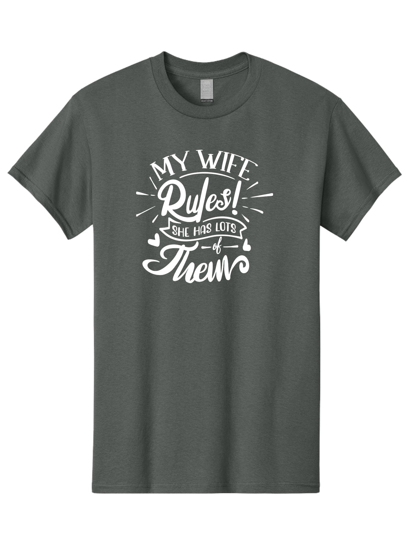 My Wife Rules-W Men'S Graphic Tee, 100% Cotton, Comfortable Casual Summer Wear, Machine Washable, Funny Quote, Wife Rules, Humorous Saying, Marriage Joke, Funny T-Shirt, Witty Phrase, Relationship Humor, Playful Design Aae524