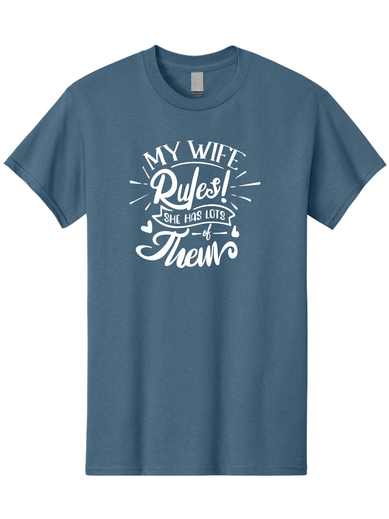 My Wife Rules-W Men'S Graphic Tee, 100% Cotton, Comfortable Casual Summer Wear, Machine Washable, Funny Quote, Wife Rules, Humorous Saying, Marriage Joke, Funny T-Shirt, Witty Phrase, Relationship Humor, Playful Design Aae524 17