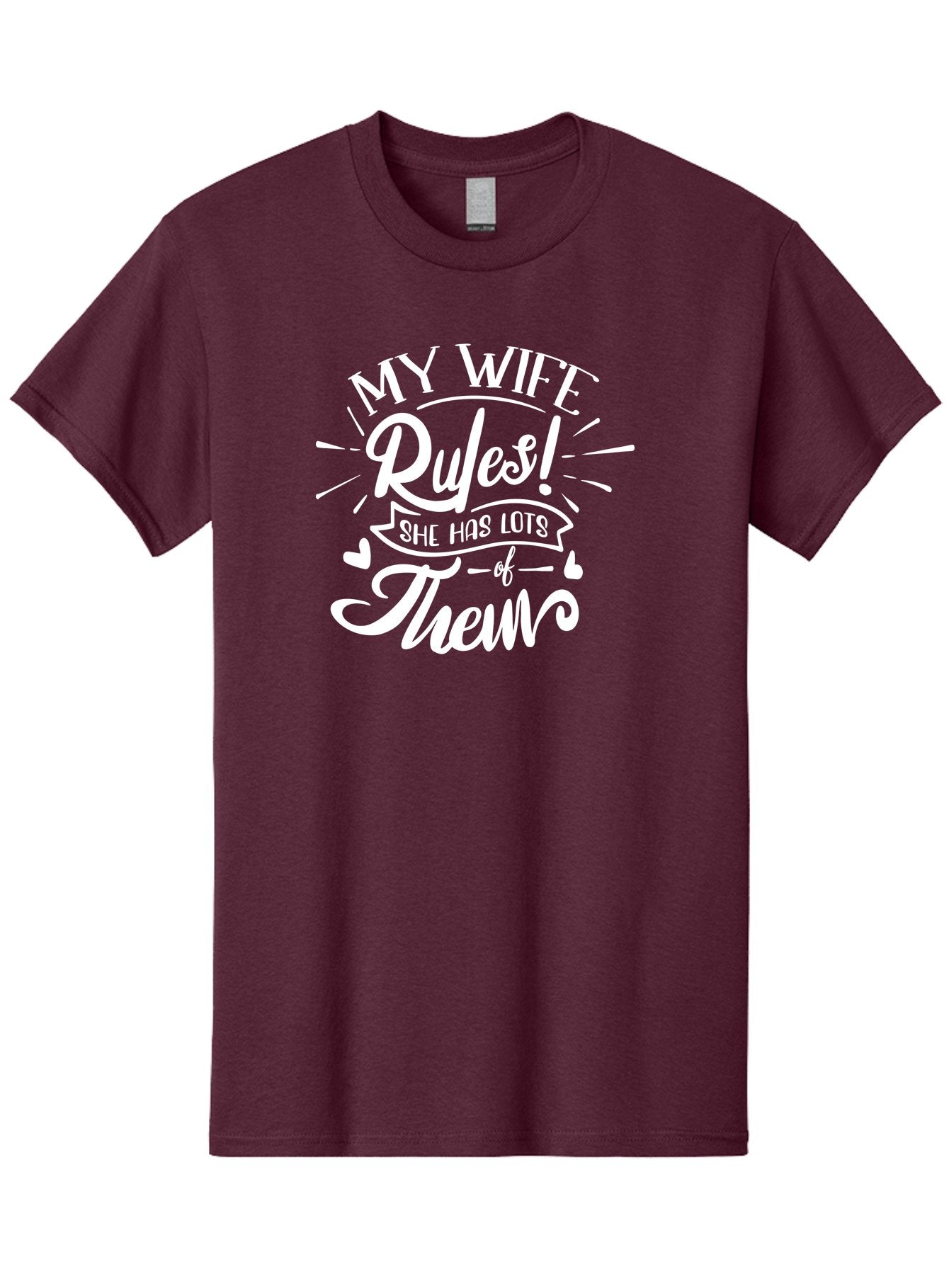 My Wife Rules-W Men'S Graphic Tee, 100% Cotton, Comfortable Casual Summer Wear, Machine Washable, Funny Quote, Wife Rules, Humorous Saying, Marriage Joke, Funny T-Shirt, Witty Phrase, Relationship Humor, Playful Design Aae524 8
