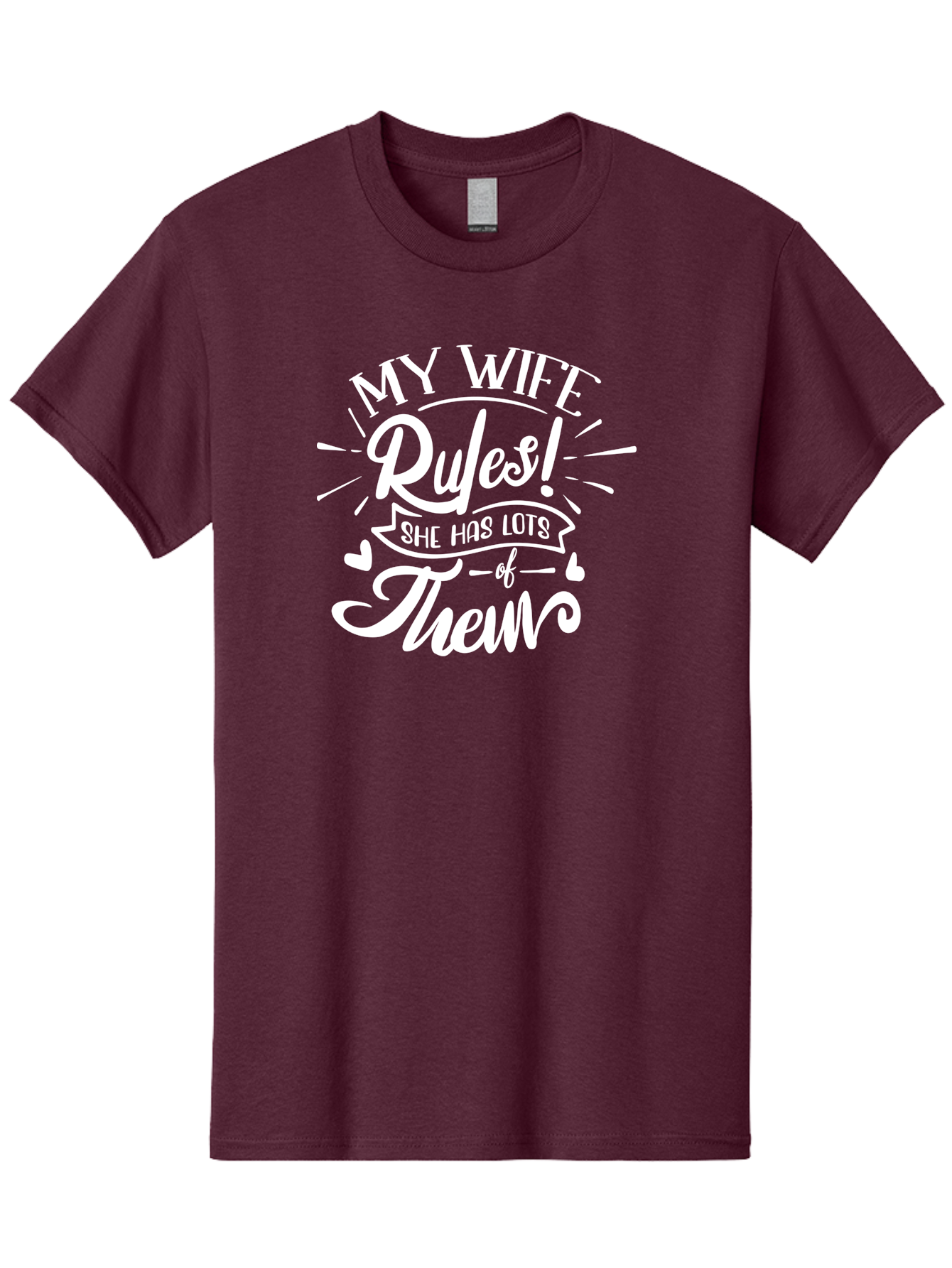 My Wife Rules-W Men'S Graphic Tee, 100% Cotton, Comfortable Casual Summer Wear, Machine Washable, Funny Quote, Wife Rules, Humorous Saying, Marriage Joke, Funny T-Shirt, Witty Phrase, Relationship Humor, Playful Design Aae524 27