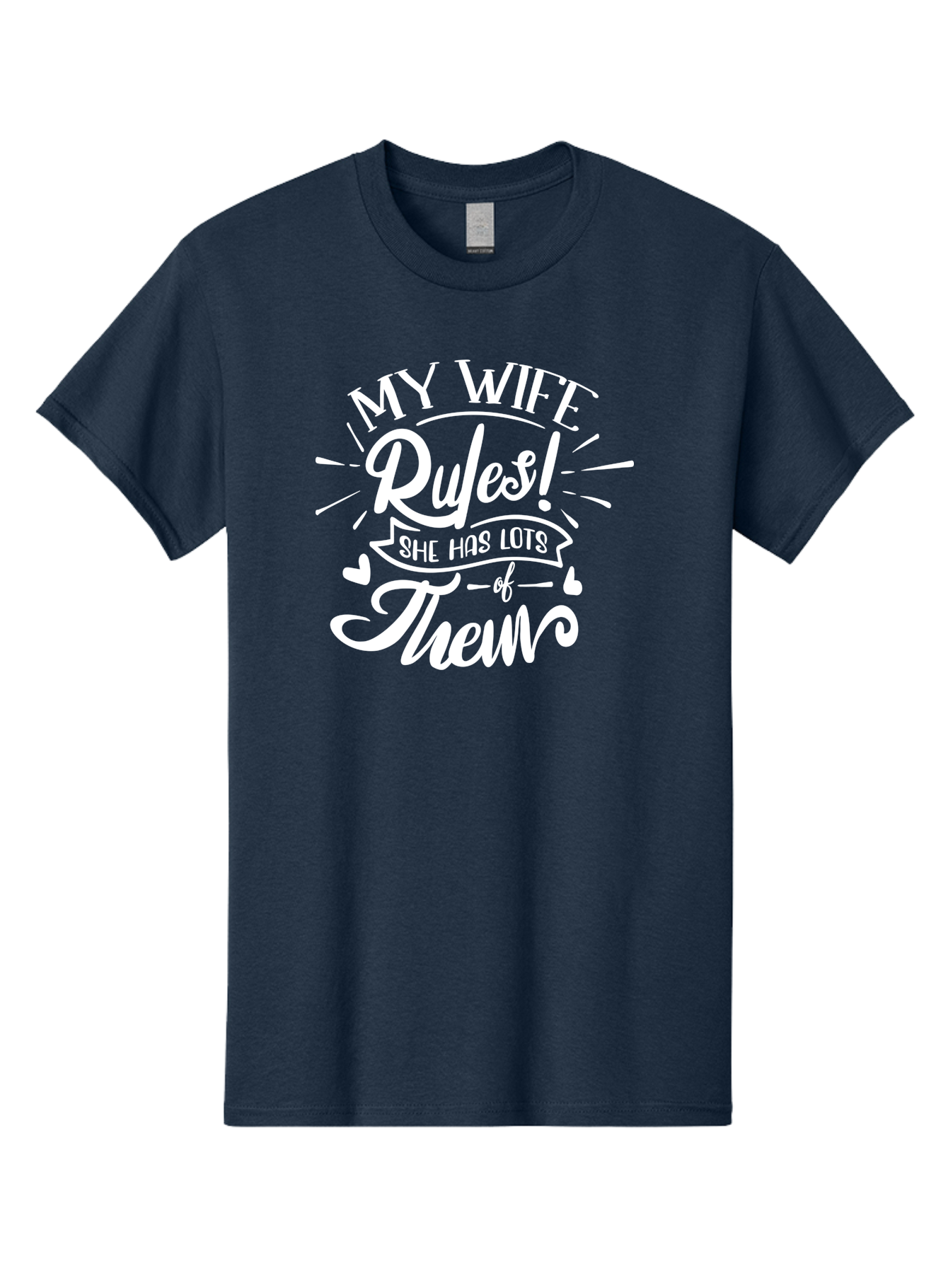 My Wife Rules-W Men'S Graphic Tee, 100% Cotton, Comfortable Casual Summer Wear, Machine Washable, Funny Quote, Wife Rules, Humorous Saying, Marriage Joke, Funny T-Shirt, Witty Phrase, Relationship Humor, Playful Design Aae524 21