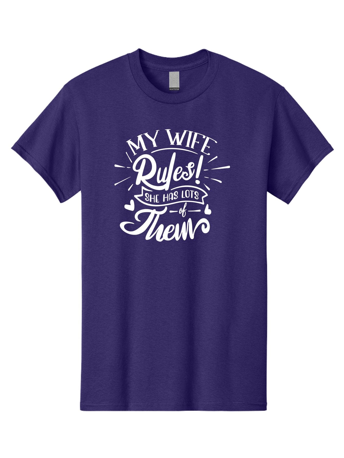 My Wife Rules-W Men'S Graphic Tee, 100% Cotton, Comfortable Casual Summer Wear, Machine Washable, Funny Quote, Wife Rules, Humorous Saying, Marriage Joke, Funny T-Shirt, Witty Phrase, Relationship Humor, Playful Design Aae524 11