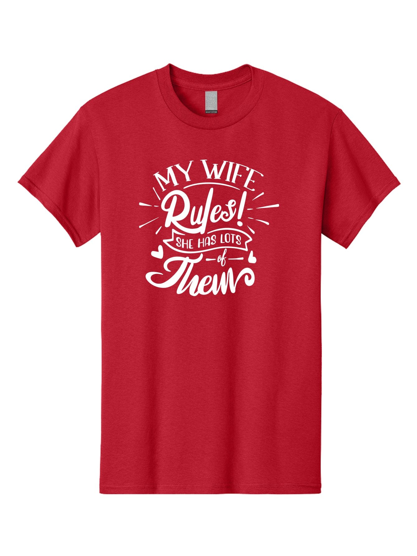 My Wife Rules-W Men'S Graphic Tee, 100% Cotton, Comfortable Casual Summer Wear, Machine Washable, Funny Quote, Wife Rules, Humorous Saying, Marriage Joke, Funny T-Shirt, Witty Phrase, Relationship Humor, Playful Design Aae524 7