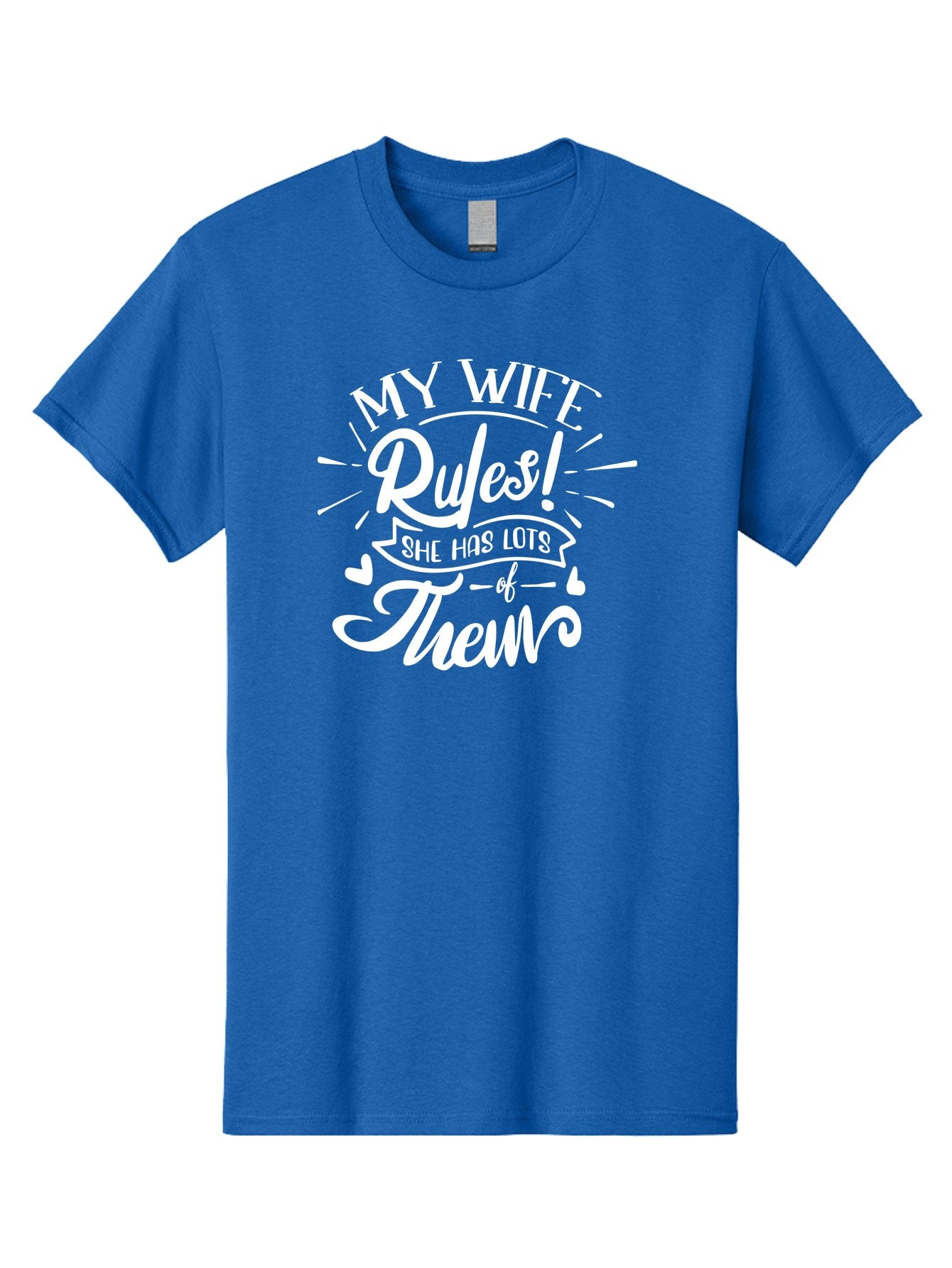 My Wife Rules-W Men'S Graphic Tee, 100% Cotton, Comfortable Casual Summer Wear, Machine Washable, Funny Quote, Wife Rules, Humorous Saying, Marriage Joke, Funny T-Shirt, Witty Phrase, Relationship Humor, Playful Design Aae524 6