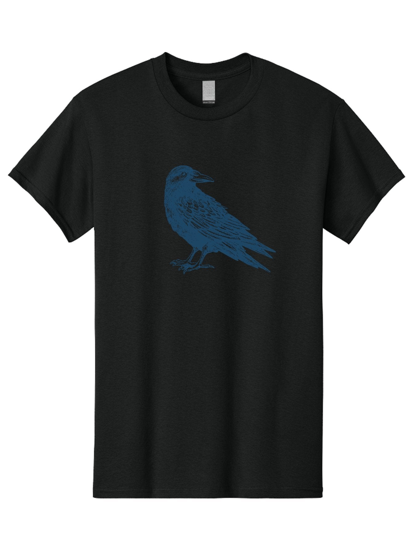 Mystic Raven Men'S Graphic Tee, 100% Cotton, Comfortable Casual Summer Wear, Machine Washable, Dark Crow, Raven Silhouette, Bird Illustration, Mysterious Animal, Wildlife Art, Gothic Symbol, Sharp Beak, Feathered Creature, Symbolic Bird Aae527 11