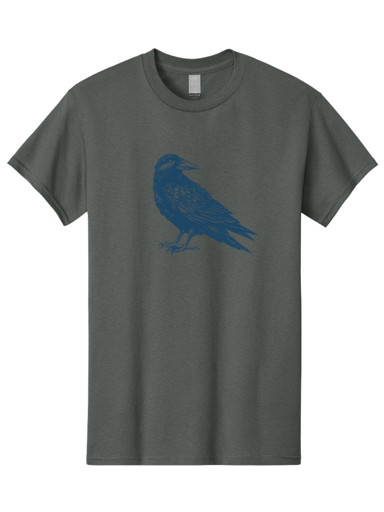 Mystic Raven Men'S Graphic Tee, 100% Cotton, Comfortable Casual Summer Wear, Machine Washable, Dark Crow, Raven Silhouette, Bird Illustration, Mysterious Animal, Wildlife Art, Gothic Symbol, Sharp Beak, Feathered Creature, Symbolic Bird Aae527 14