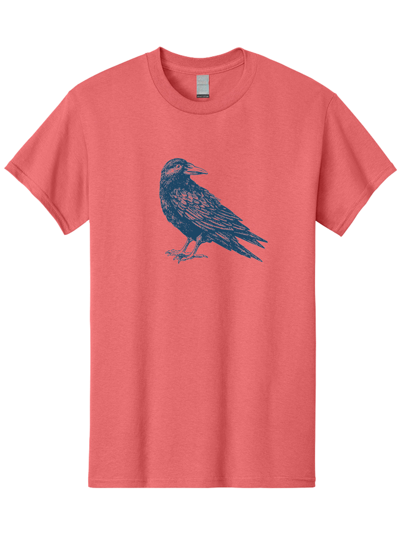 Mystic Raven Men'S Graphic Tee, 100% Cotton, Comfortable Casual Summer Wear, Machine Washable, Dark Crow, Raven Silhouette, Bird Illustration, Mysterious Animal, Wildlife Art, Gothic Symbol, Sharp Beak, Feathered Creature, Symbolic Bird Aae527 13