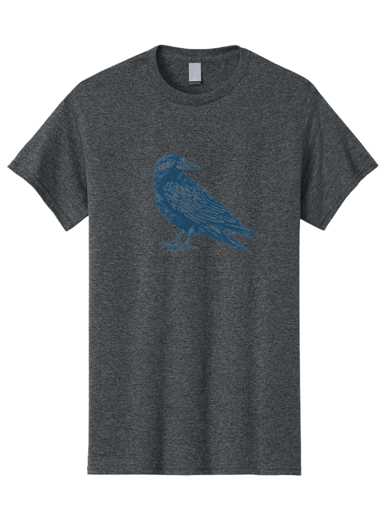 Mystic Raven Men'S Graphic Tee, 100% Cotton, Comfortable Casual Summer Wear, Machine Washable, Dark Crow, Raven Silhouette, Bird Illustration, Mysterious Animal, Wildlife Art, Gothic Symbol, Sharp Beak, Feathered Creature, Symbolic Bird Aae527 19