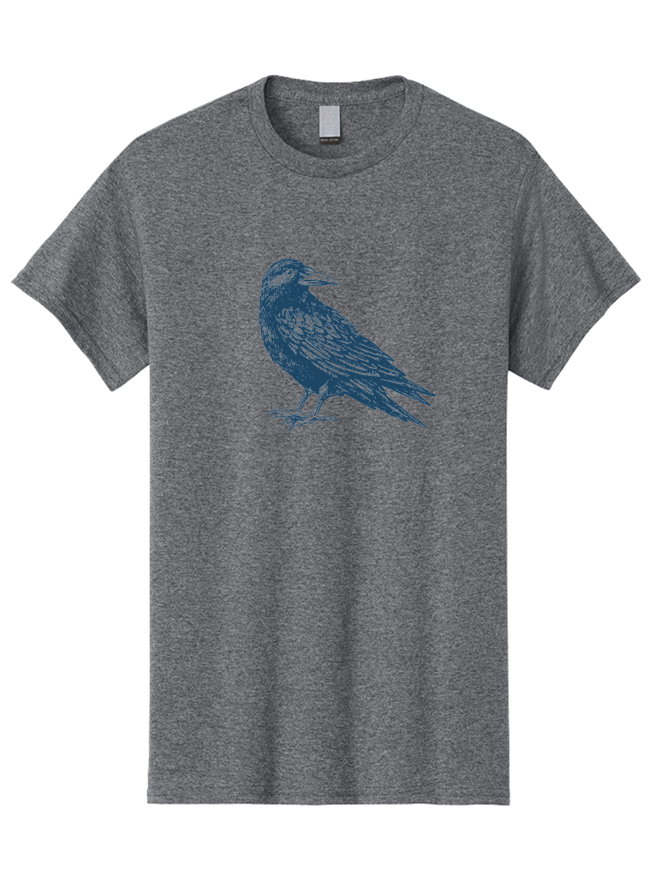 Mystic Raven Men'S Graphic Tee, 100% Cotton, Comfortable Casual Summer Wear, Machine Washable, Dark Crow, Raven Silhouette, Bird Illustration, Mysterious Animal, Wildlife Art, Gothic Symbol, Sharp Beak, Feathered Creature, Symbolic Bird Aae527 11