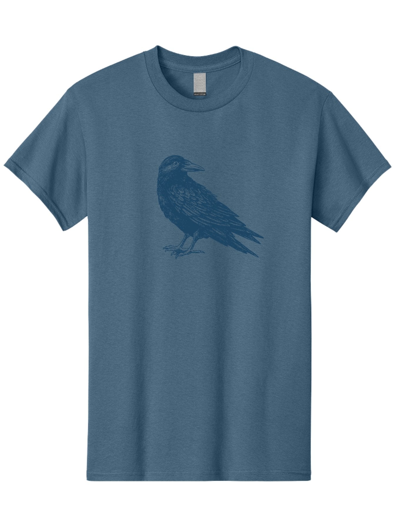 Mystic Raven Men'S Graphic Tee, 100% Cotton, Comfortable Casual Summer Wear, Machine Washable, Dark Crow, Raven Silhouette, Bird Illustration, Mysterious Animal, Wildlife Art, Gothic Symbol, Sharp Beak, Feathered Creature, Symbolic Bird Aae527 13