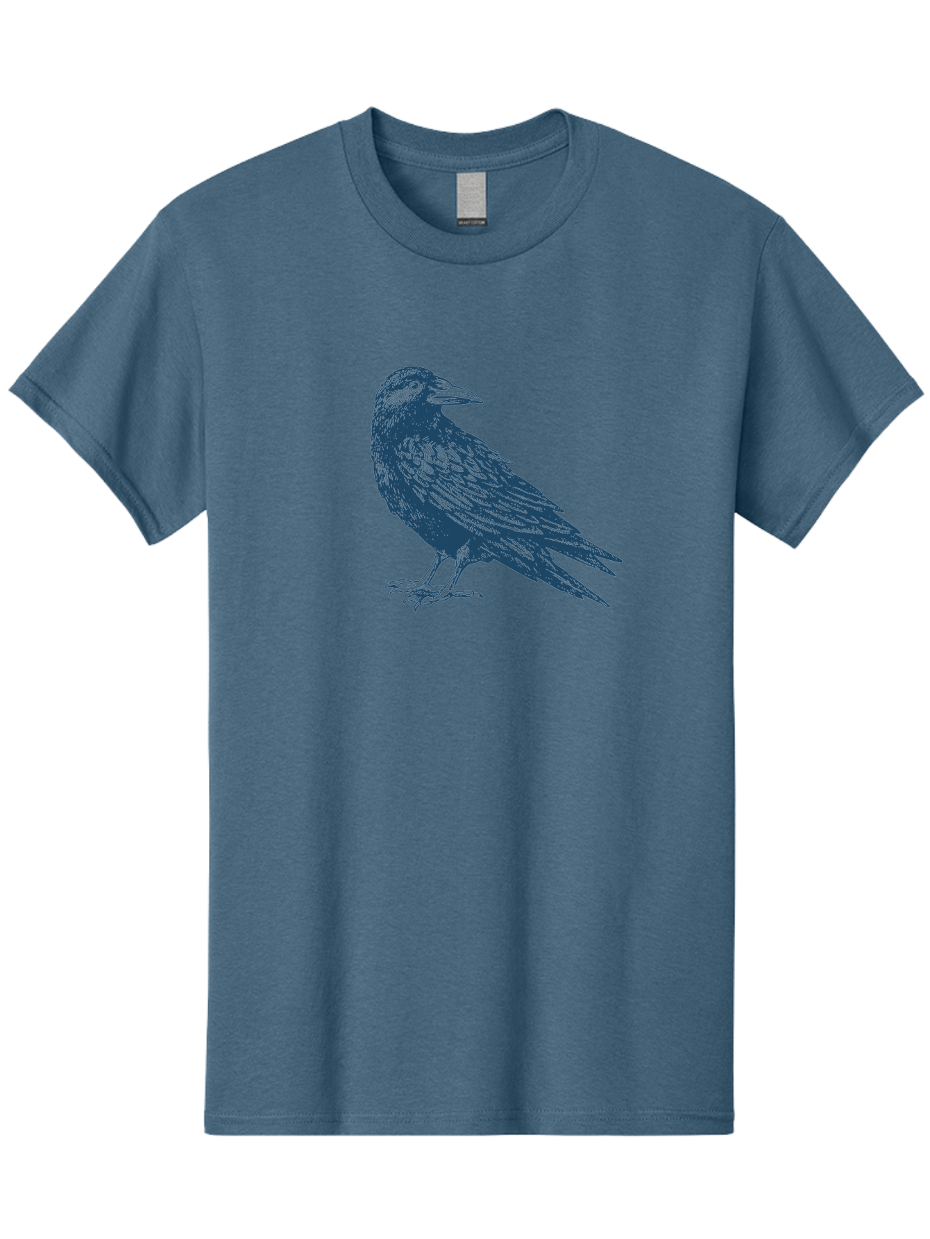 Mystic Raven Men'S Graphic Tee, 100% Cotton, Comfortable Casual Summer Wear, Machine Washable, Dark Crow, Raven Silhouette, Bird Illustration, Mysterious Animal, Wildlife Art, Gothic Symbol, Sharp Beak, Feathered Creature, Symbolic Bird Aae527 9