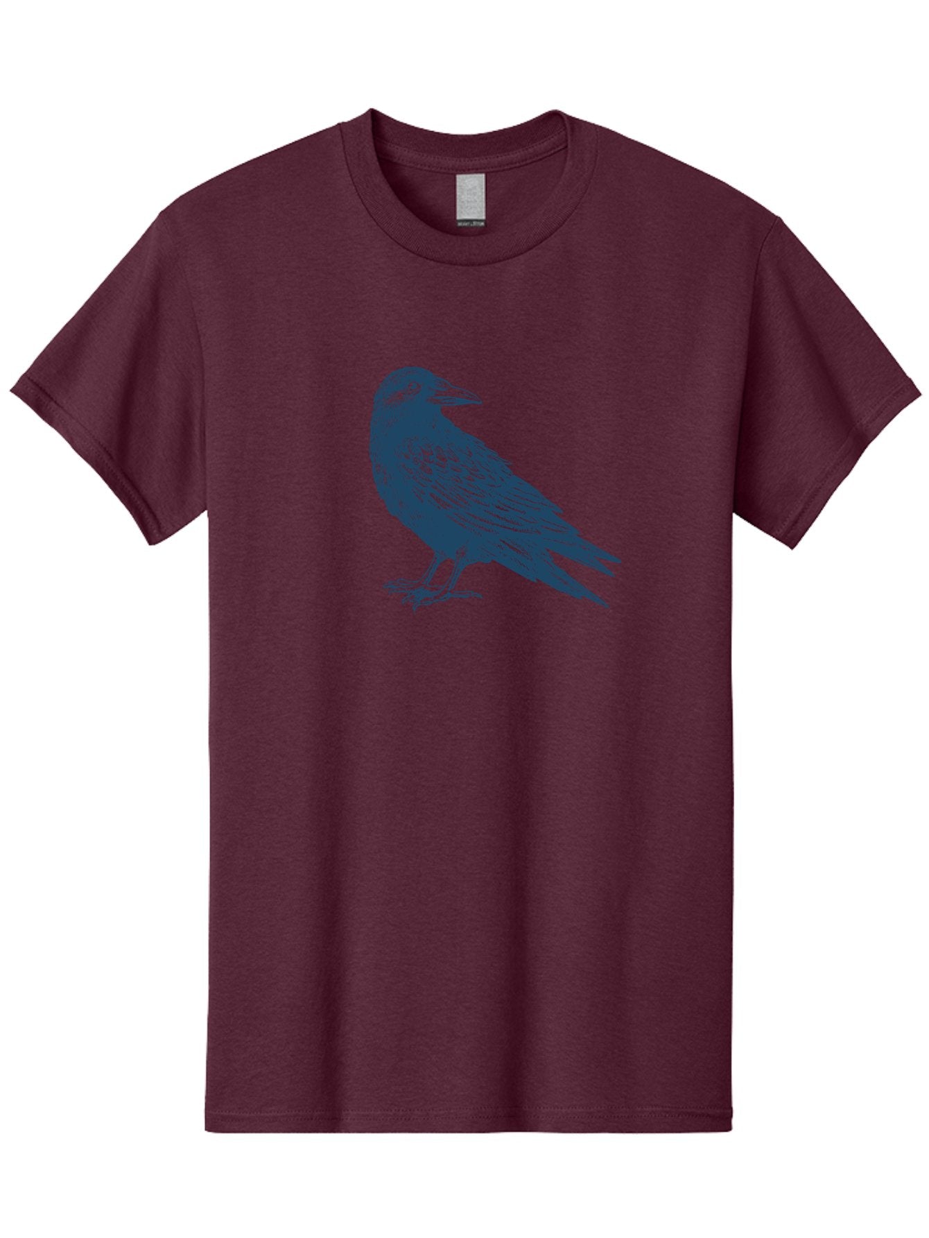 Mystic Raven Men'S Graphic Tee, 100% Cotton, Comfortable Casual Summer Wear, Machine Washable, Dark Crow, Raven Silhouette, Bird Illustration, Mysterious Animal, Wildlife Art, Gothic Symbol, Sharp Beak, Feathered Creature, Symbolic Bird Aae527 8