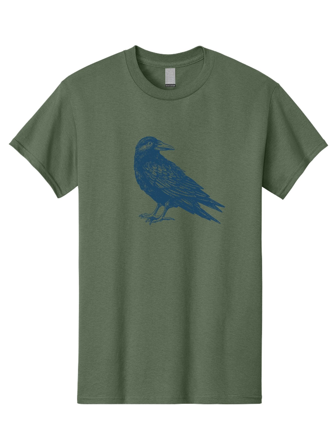Mystic Raven Men'S Graphic Tee, 100% Cotton, Comfortable Casual Summer Wear, Machine Washable, Dark Crow, Raven Silhouette, Bird Illustration, Mysterious Animal, Wildlife Art, Gothic Symbol, Sharp Beak, Feathered Creature, Symbolic Bird Aae527 9