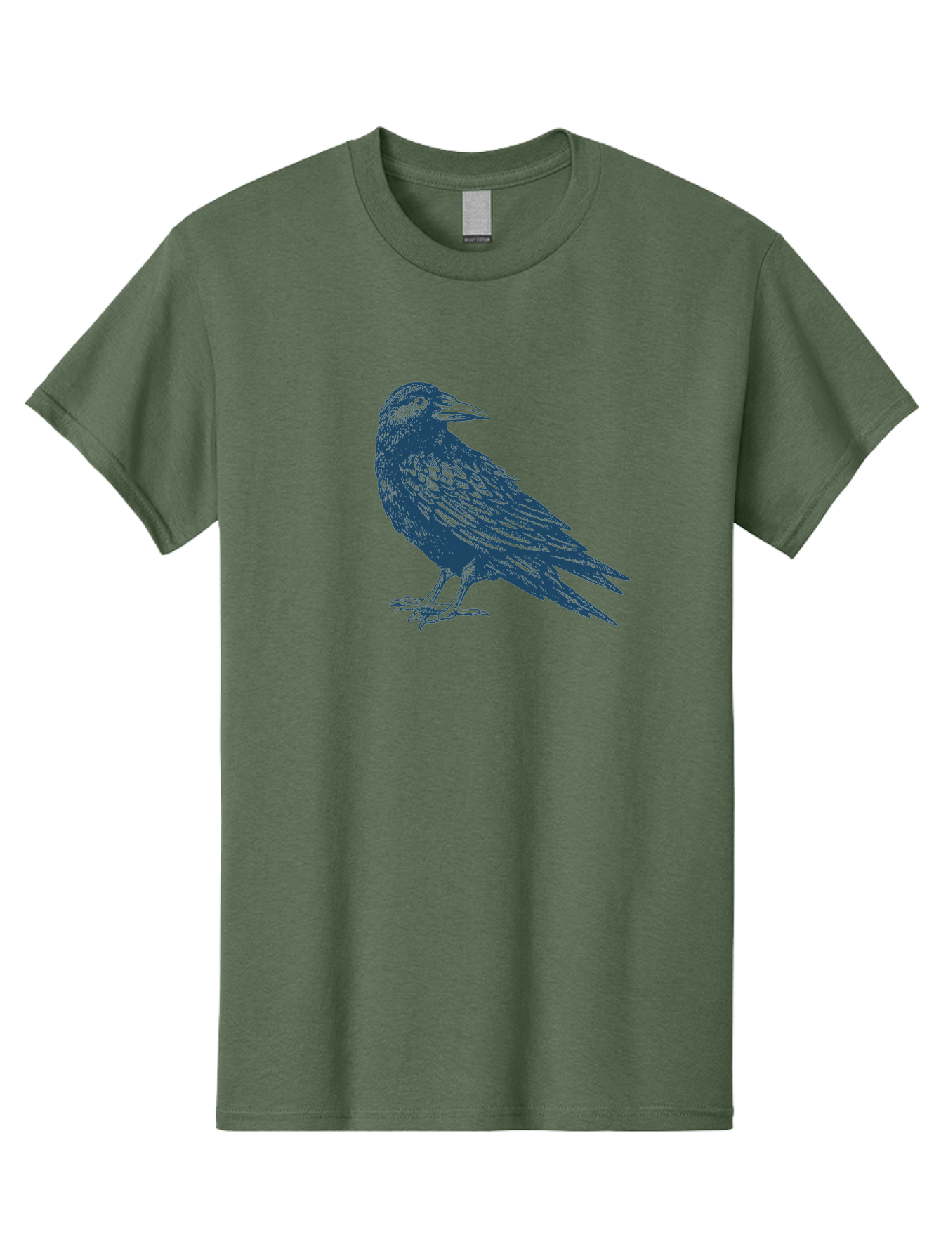 Mystic Raven Men'S Graphic Tee, 100% Cotton, Comfortable Casual Summer Wear, Machine Washable, Dark Crow, Raven Silhouette, Bird Illustration, Mysterious Animal, Wildlife Art, Gothic Symbol, Sharp Beak, Feathered Creature, Symbolic Bird Aae527 5