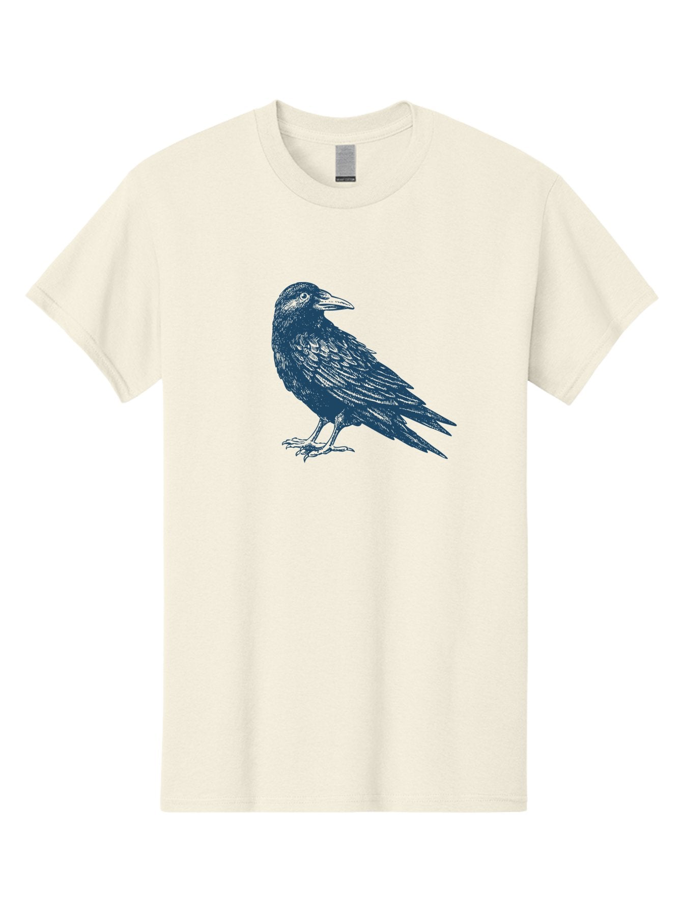 Mystic Raven Men'S Graphic Tee, 100% Cotton, Comfortable Casual Summer Wear, Machine Washable, Dark Crow, Raven Silhouette, Bird Illustration, Mysterious Animal, Wildlife Art, Gothic Symbol, Sharp Beak, Feathered Creature, Symbolic Bird Aae527 12