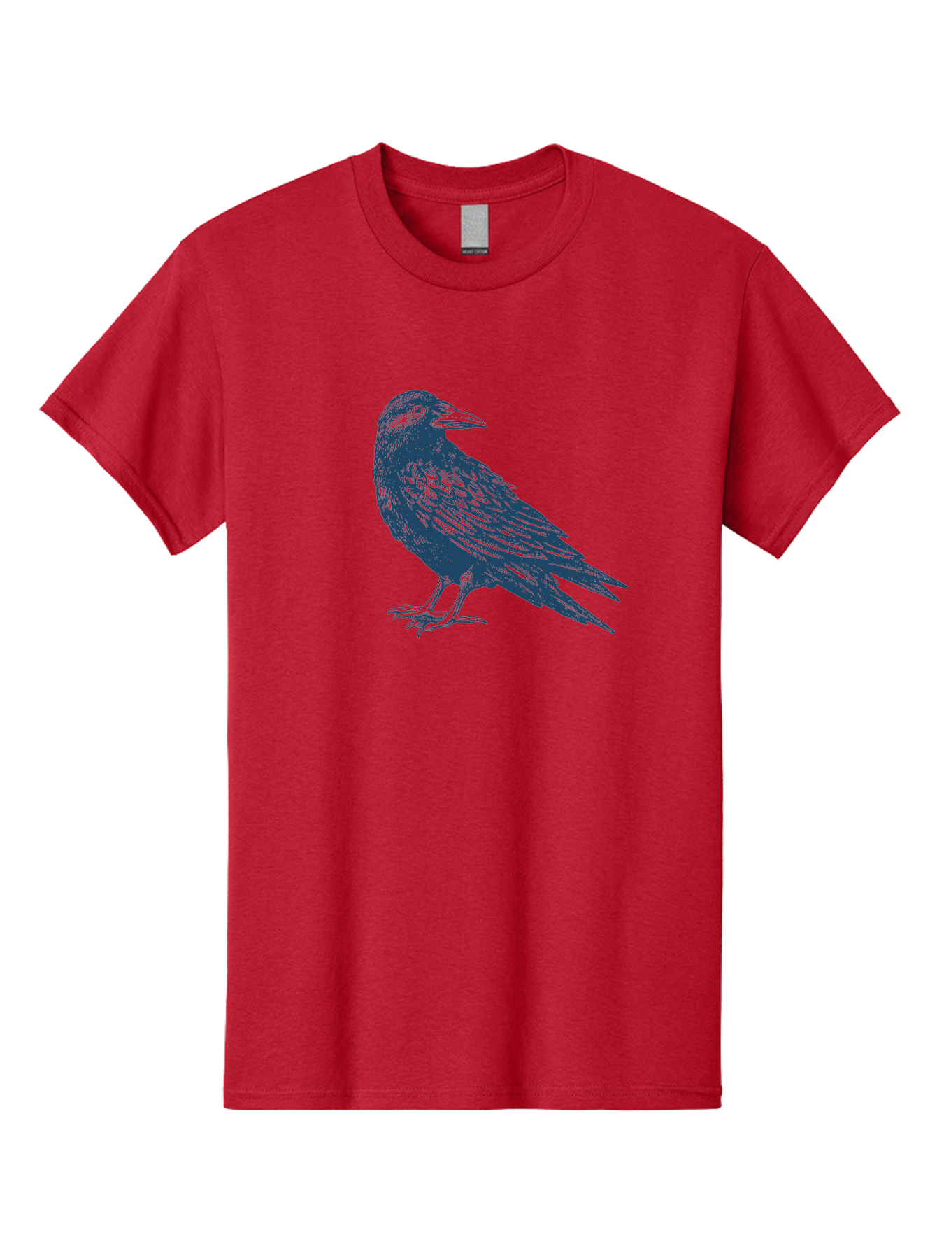 Mystic Raven Men'S Graphic Tee, 100% Cotton, Comfortable Casual Summer Wear, Machine Washable, Dark Crow, Raven Silhouette, Bird Illustration, Mysterious Animal, Wildlife Art, Gothic Symbol, Sharp Beak, Feathered Creature, Symbolic Bird Aae527 17