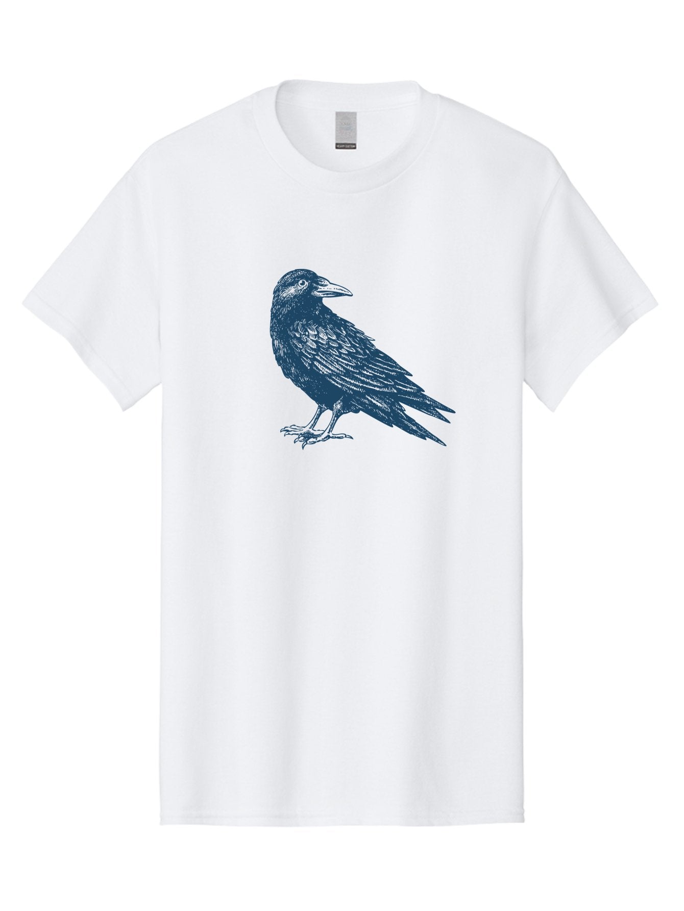 Mystic Raven Men'S Graphic Tee, 100% Cotton, Comfortable Casual Summer Wear, Machine Washable, Dark Crow, Raven Silhouette, Bird Illustration, Mysterious Animal, Wildlife Art, Gothic Symbol, Sharp Beak, Feathered Creature, Symbolic Bird Aae527