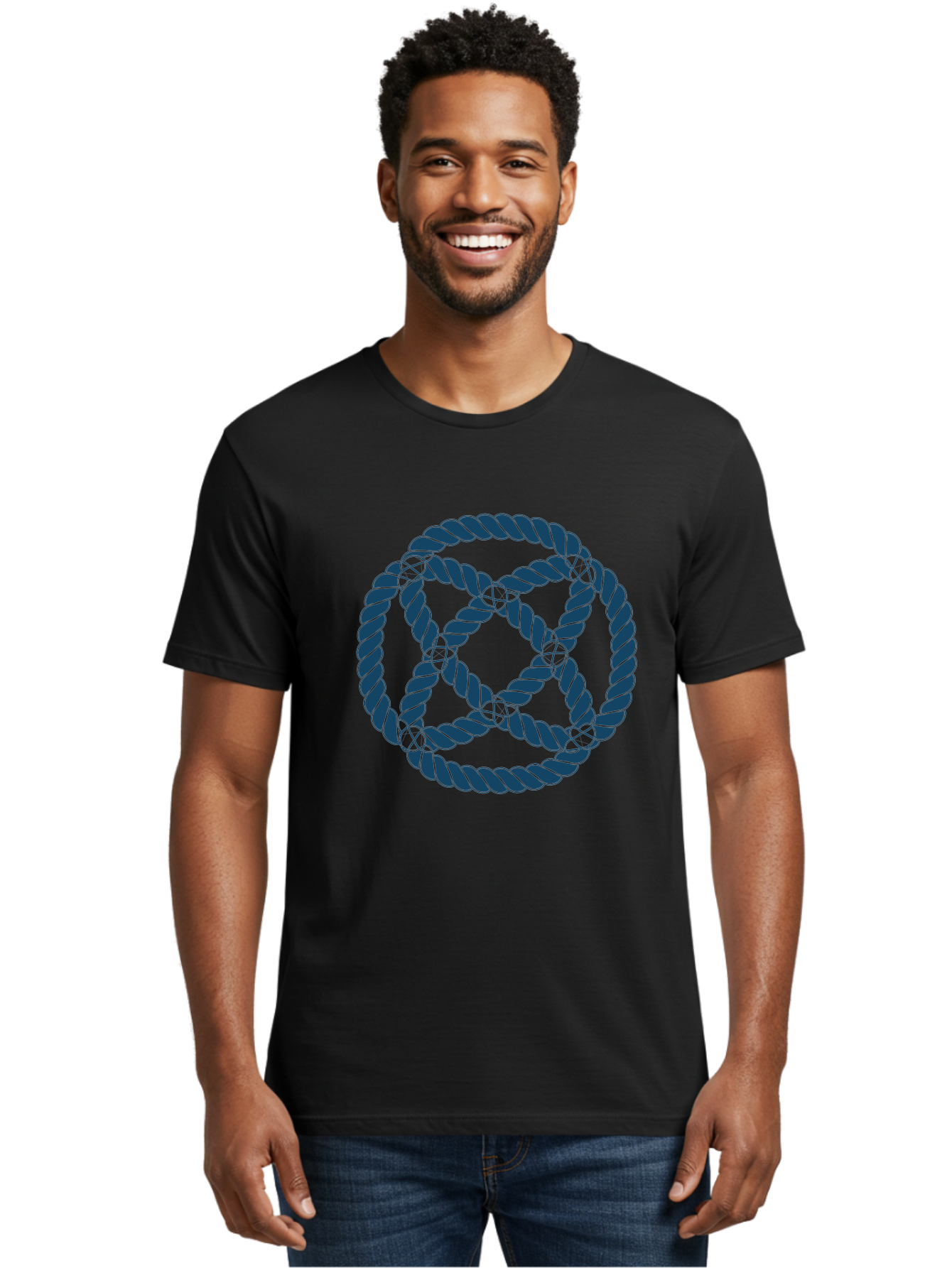 Mystic Rope Grid Men'S Graphic Tee, 100% Cotton, Comfortable Casual Summer Wear, Machine Washable, Celtic Knot, Interlocking Pattern, Rope Design, Twisted Elements, Abstract Shape, Geometric Form, Symbolic Icon, Traditional Motif, Aae528 6