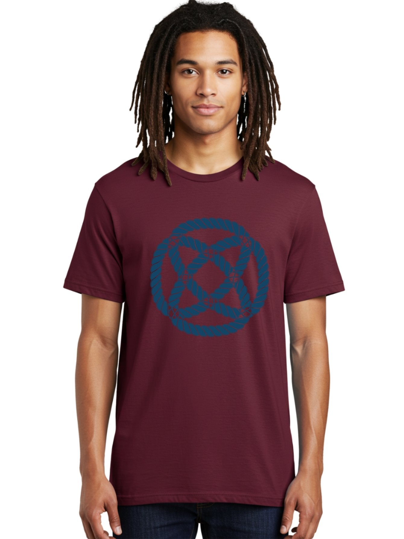Mystic Rope Grid Men'S Graphic Tee, 100% Cotton, Comfortable Casual Summer Wear, Machine Washable, Celtic Knot, Interlocking Pattern, Rope Design, Twisted Elements, Abstract Shape, Geometric Form, Symbolic Icon, Traditional Motif, Aae528 18