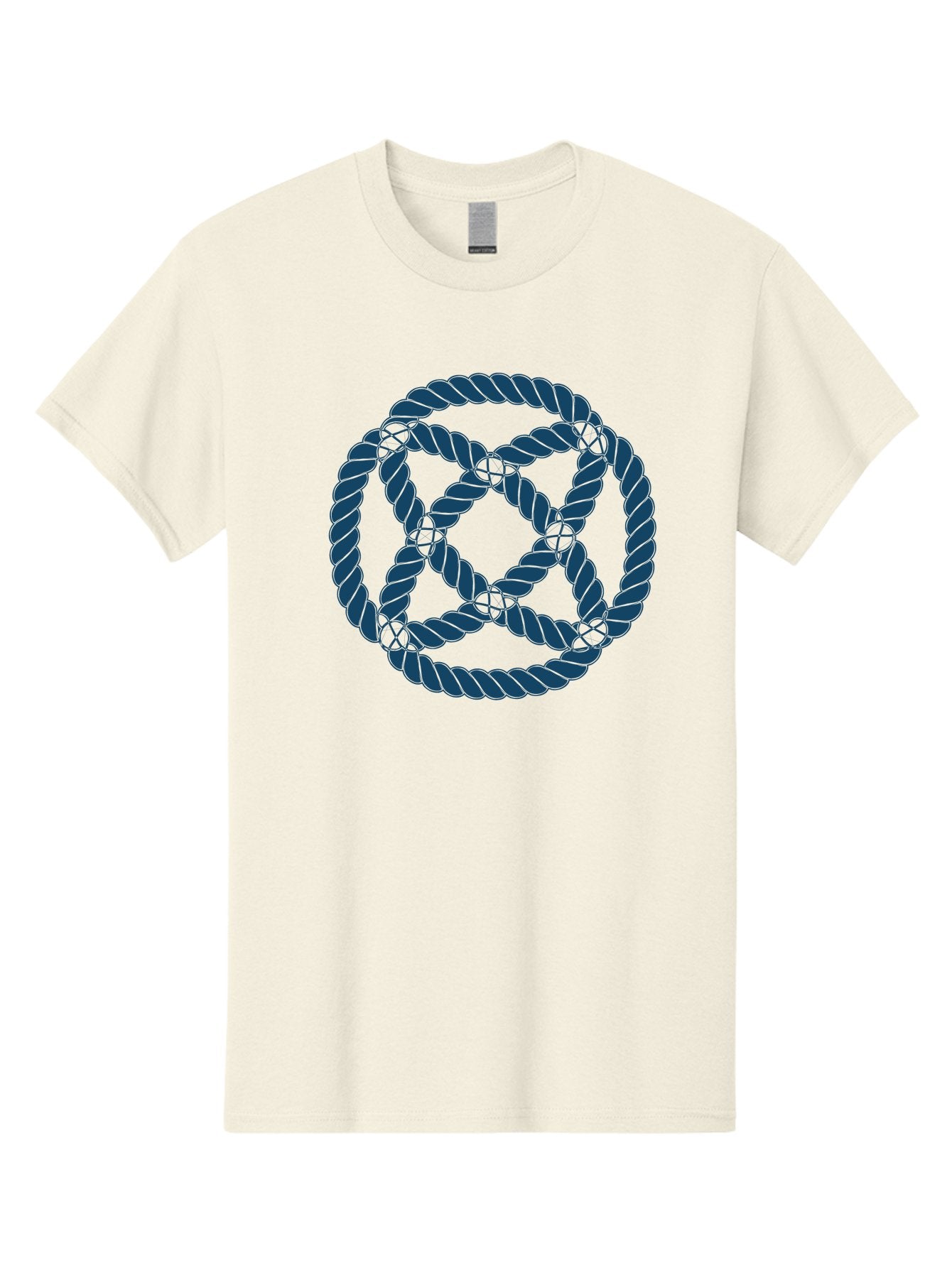 Mystic Rope Grid Men'S Graphic Tee, 100% Cotton, Comfortable Casual Summer Wear, Machine Washable, Celtic Knot, Interlocking Pattern, Rope Design, Twisted Elements, Abstract Shape, Geometric Form, Symbolic Icon, Traditional Motif, Aae528