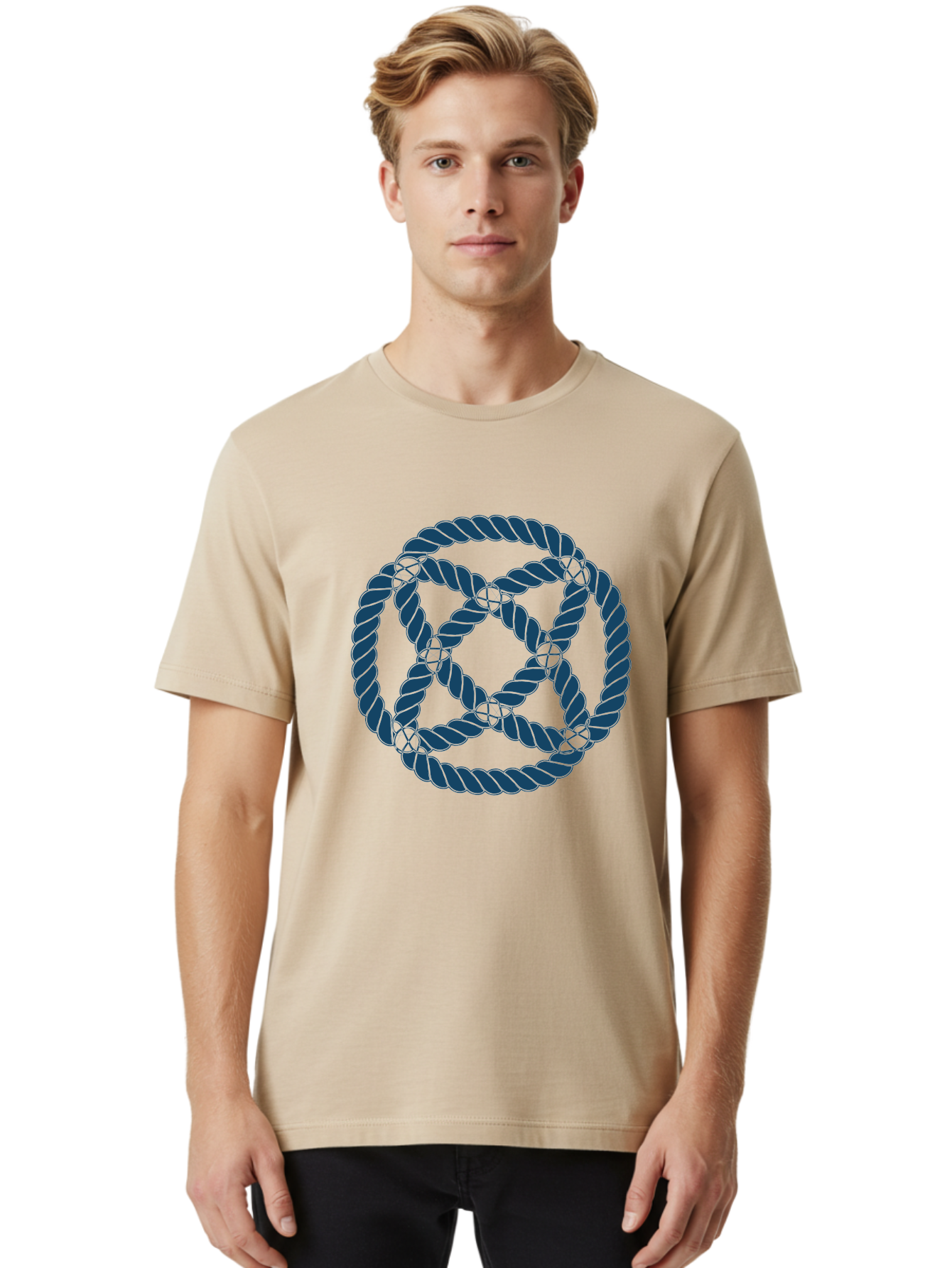 Mystic Rope Grid Men'S Graphic Tee, 100% Cotton, Comfortable Casual Summer Wear, Machine Washable, Celtic Knot, Interlocking Pattern, Rope Design, Twisted Elements, Abstract Shape, Geometric Form, Symbolic Icon, Traditional Motif, Aae528 12