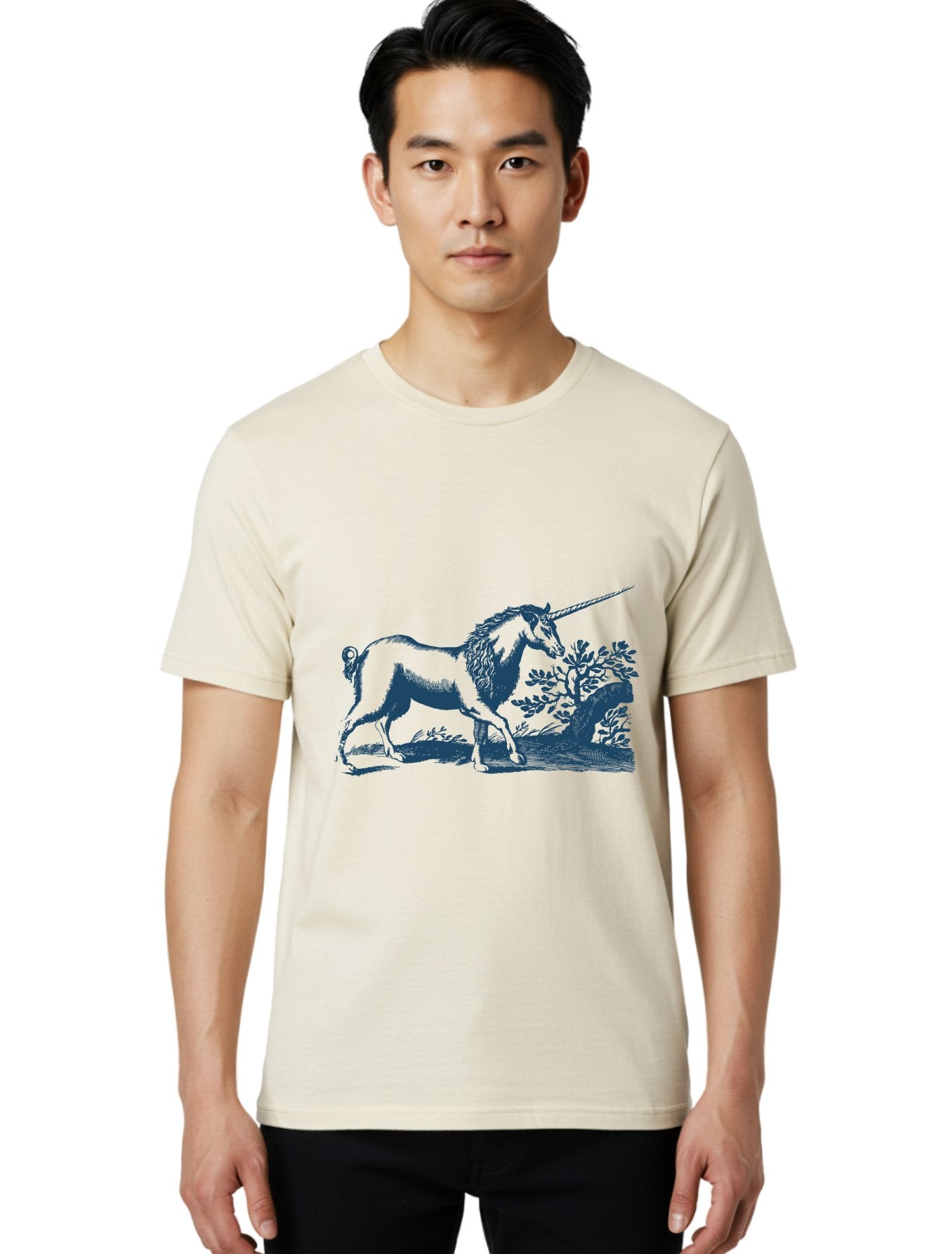 Mystic Unicorn Forest Men'S Graphic Tee, 100% Cotton, Comfortable Casual Summer Wear, Machine Washable, Unicorn, Mythical Creature, Fantasy Art, Horse With Horn, Magical Being, Legendary Animal, Folklore, Mythology, Symbolic Creature Aae529 16