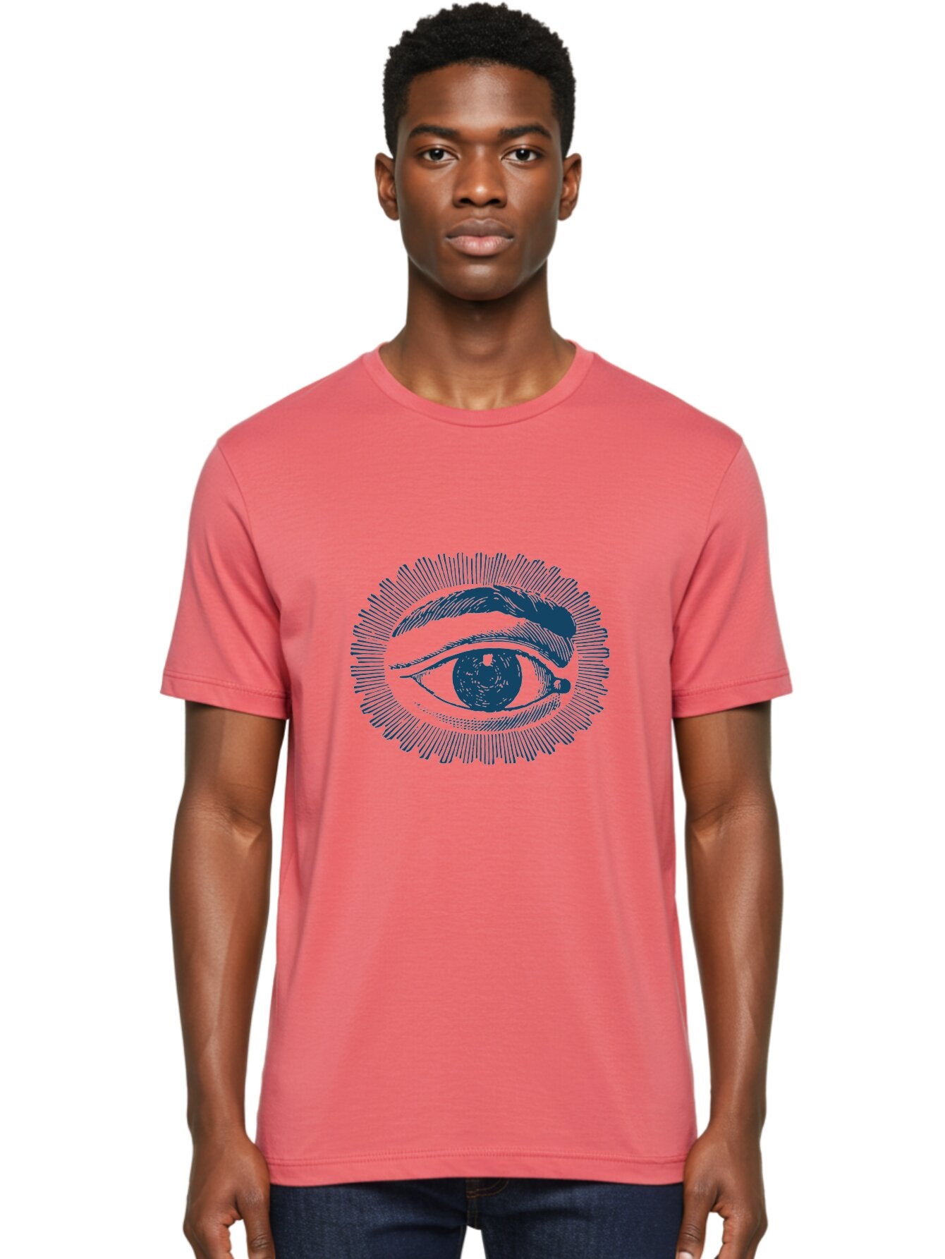 Eye Men'S Graphic Tee, 100% Cotton, Comfortable Casual Summer Wear, Machine Washable, All-Seeing Eye, Eye Of Providence, Divine Guidance, Spiritual Symbolism, Mystical Illustration, Sketch Art, Abstract Shapes, Geometric Pattern, Aae530 20