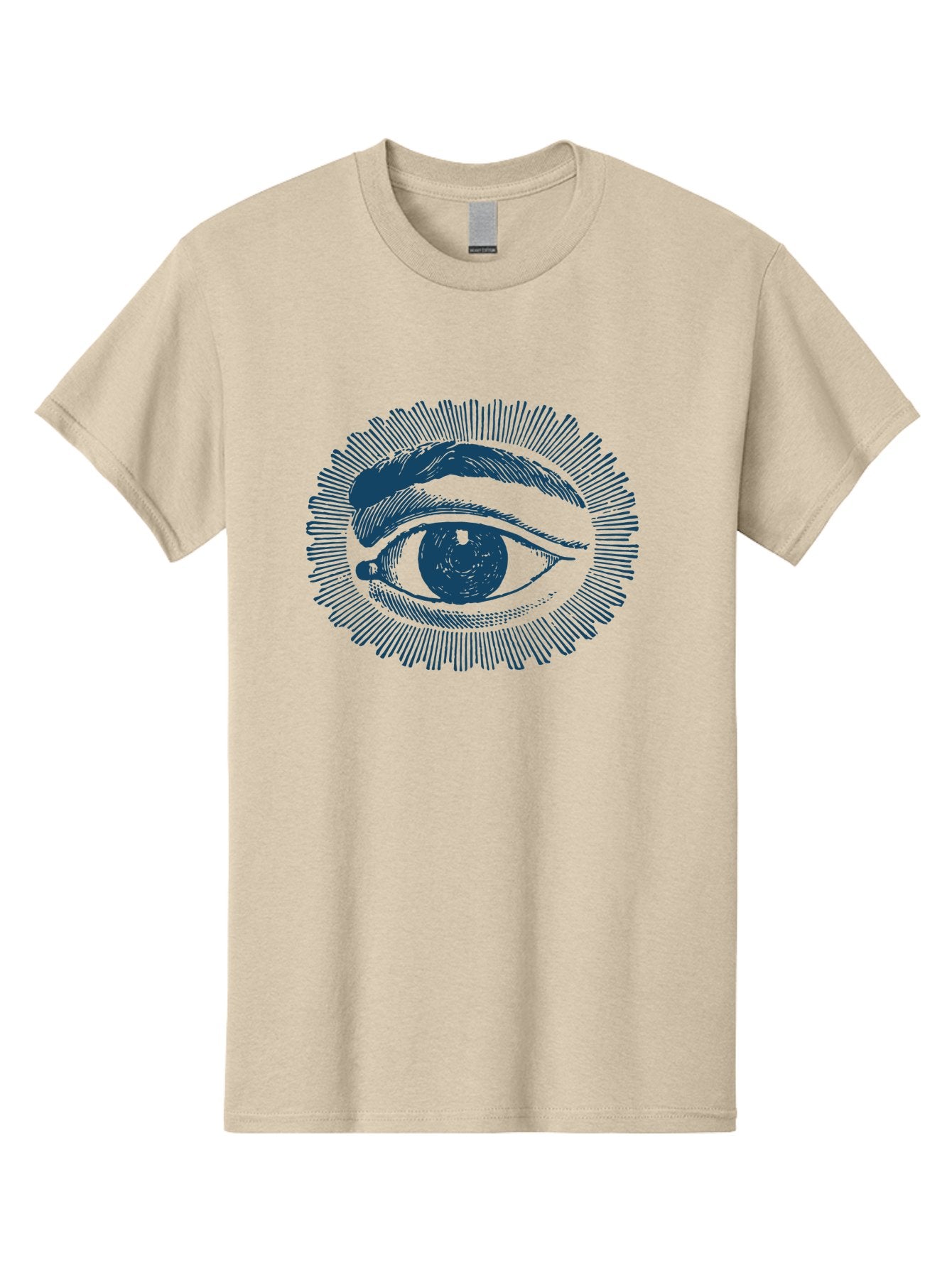 Mystical Style Eye 2 Men'S Graphic Tee, 100% Cotton, Comfortable Casual Summer Wear, Machine Washable, All-Seeing Eye, Human Eye, Close-Up View, Eyebrow Detail, Line Art, Mystical Symbol, Illustration Art, Symbol Of Insight Aae531 14