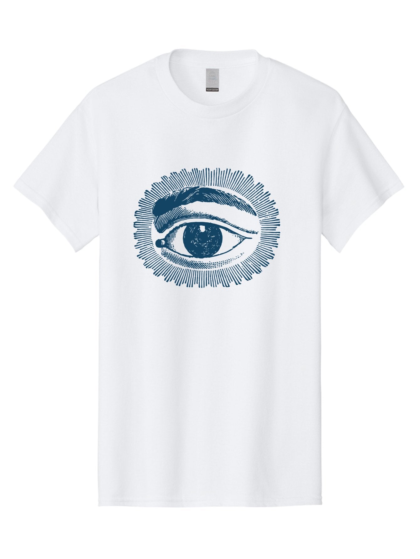 Mystical Style Eye 2 Men'S Graphic Tee, 100% Cotton, Comfortable Casual Summer Wear, Machine Washable, All-Seeing Eye, Human Eye, Close-Up View, Eyebrow Detail, Line Art, Mystical Symbol, Illustration Art, Symbol Of Insight Aae531