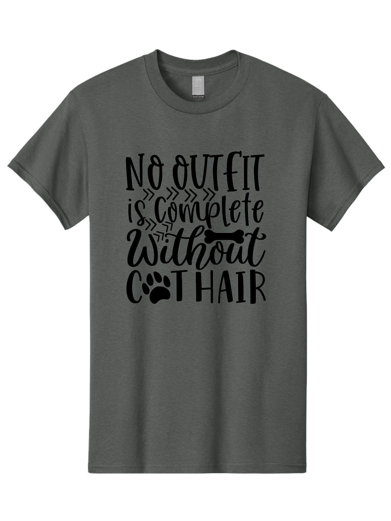 No Outfit Is Complete Without Cat Hair Men'S Graphic Tee, 100% Cotton, Comfortable Casual Summer Wear, Machine Washable, Funny Cat Quote, Cat Hair Humor, Pet Lovers, Cat Mom, Cat Dad, Pet Hair, Cat Humor, Cat Puns, Funny Pet Quotes Aae535 5